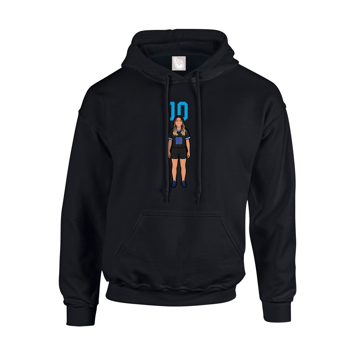 Youth Hoodie — Number Top in Black