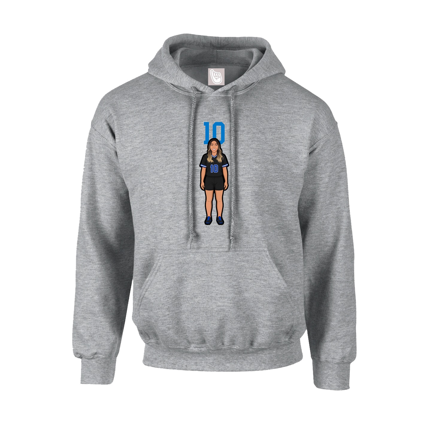 Youth Hoodie — Number Top in Grey