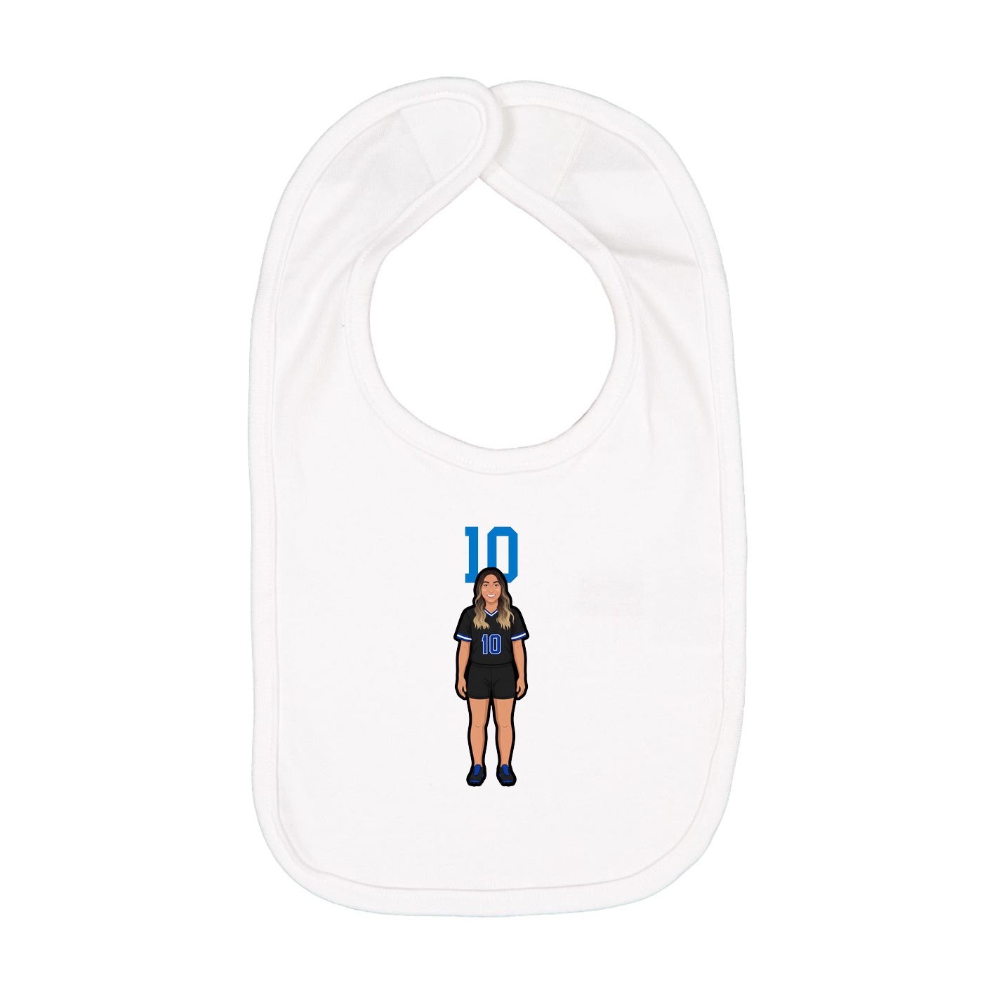 Infant Bib — Number Top in White