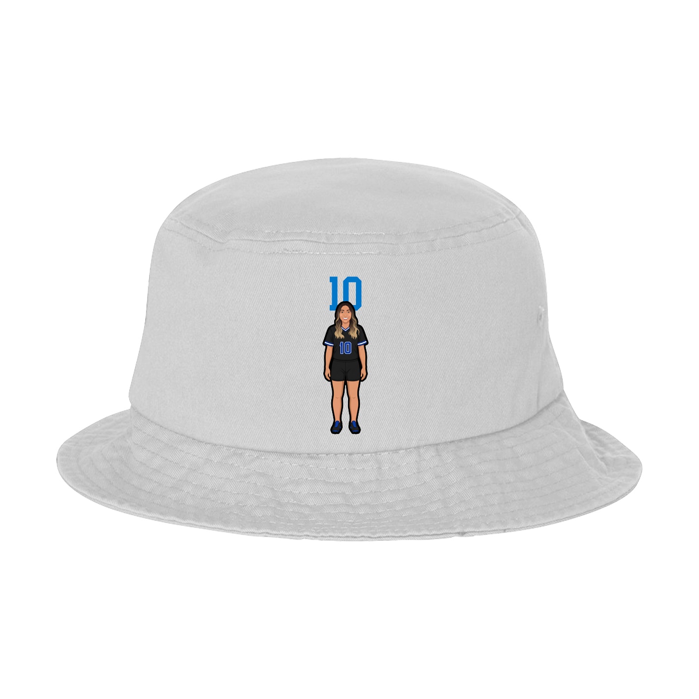 Bucket Cap — Number Top in White