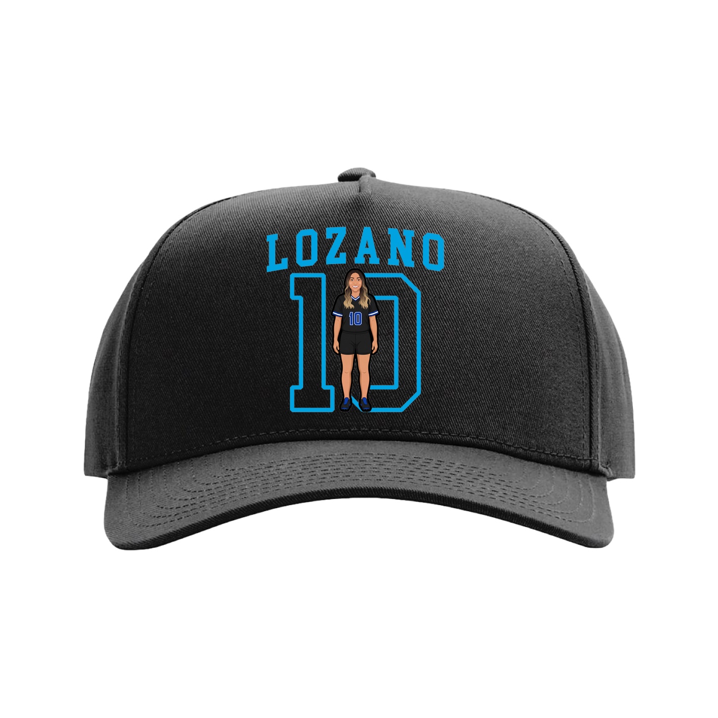 Full Fabric Five-Panel Champ Cap — Shirsey in Black