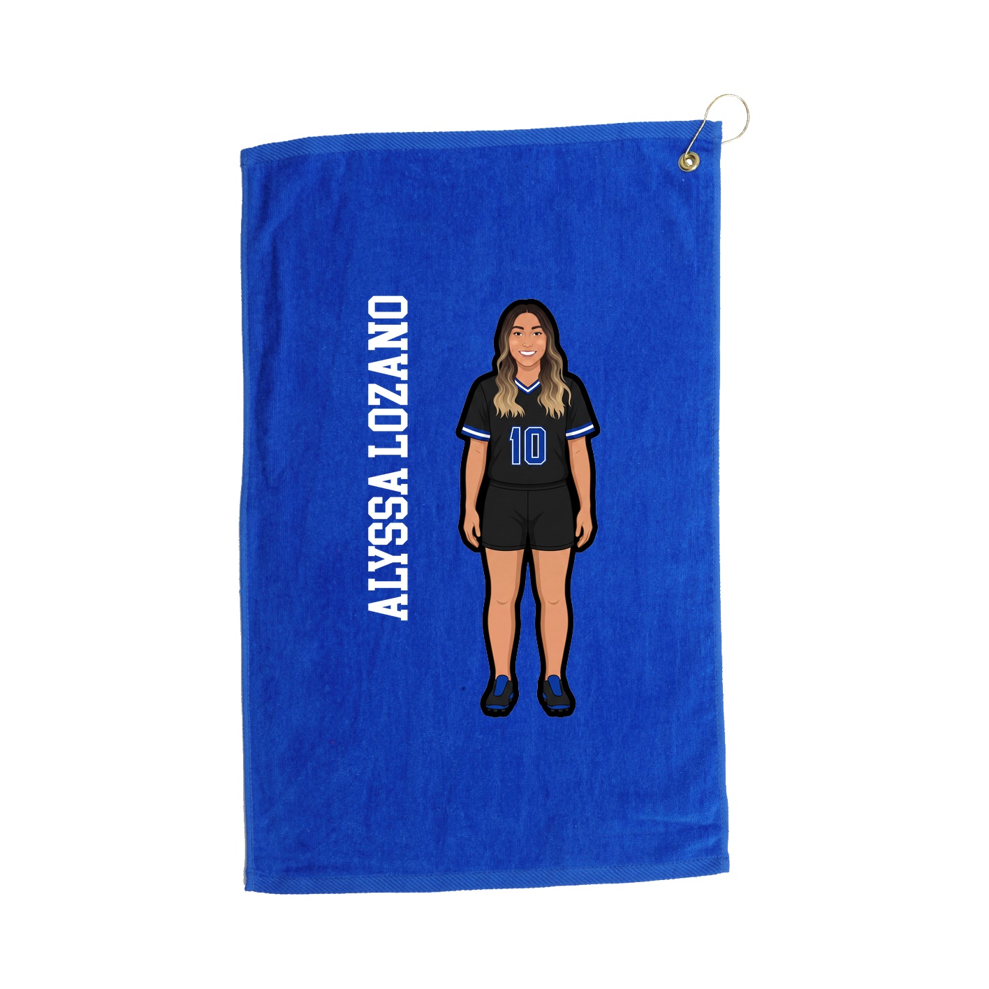 Golf Towel — Name Vertical in Royal