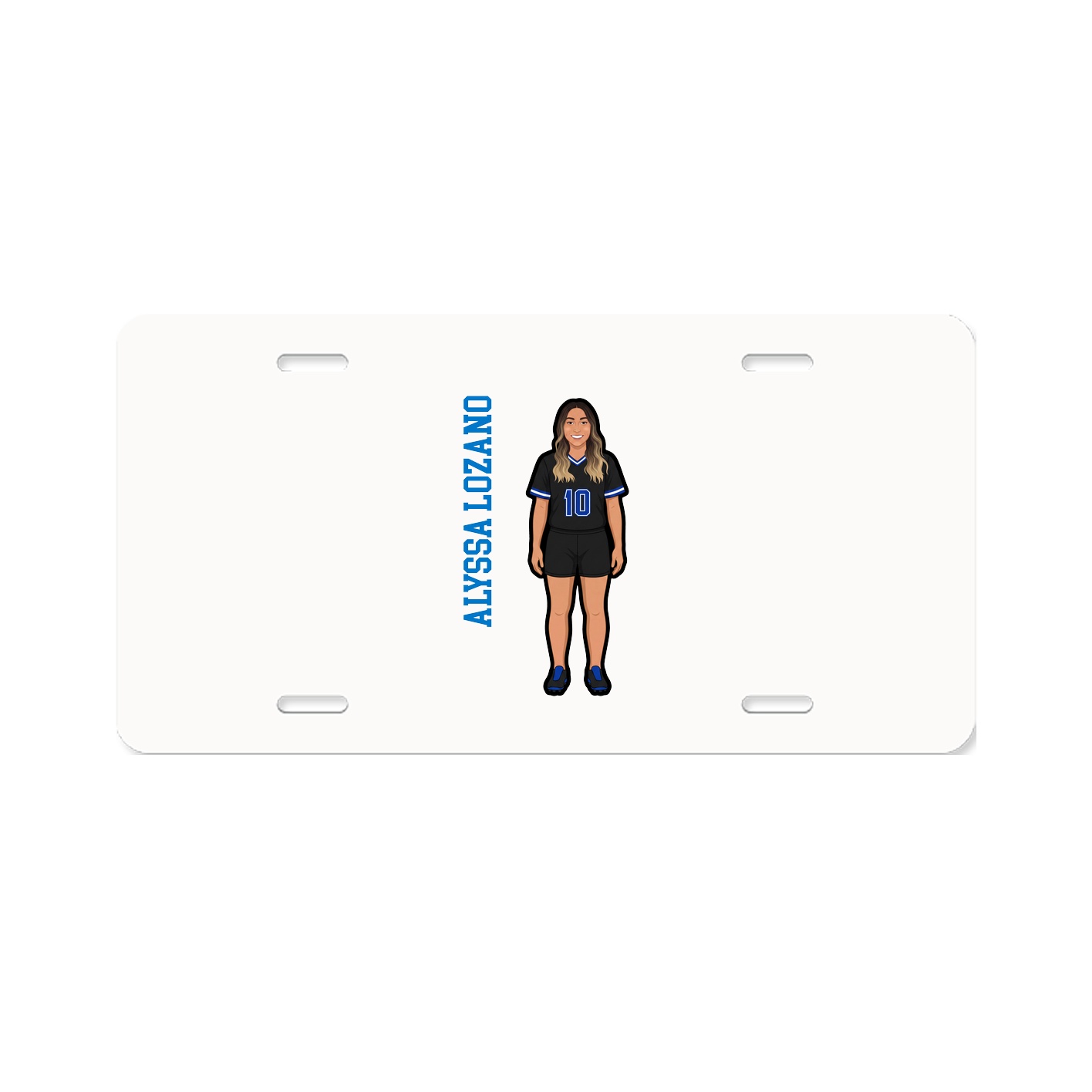 License Plate — Name Vertical in Classic