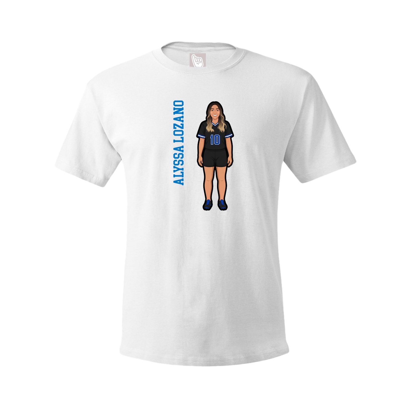 Youth Tee — Name Vertical in White