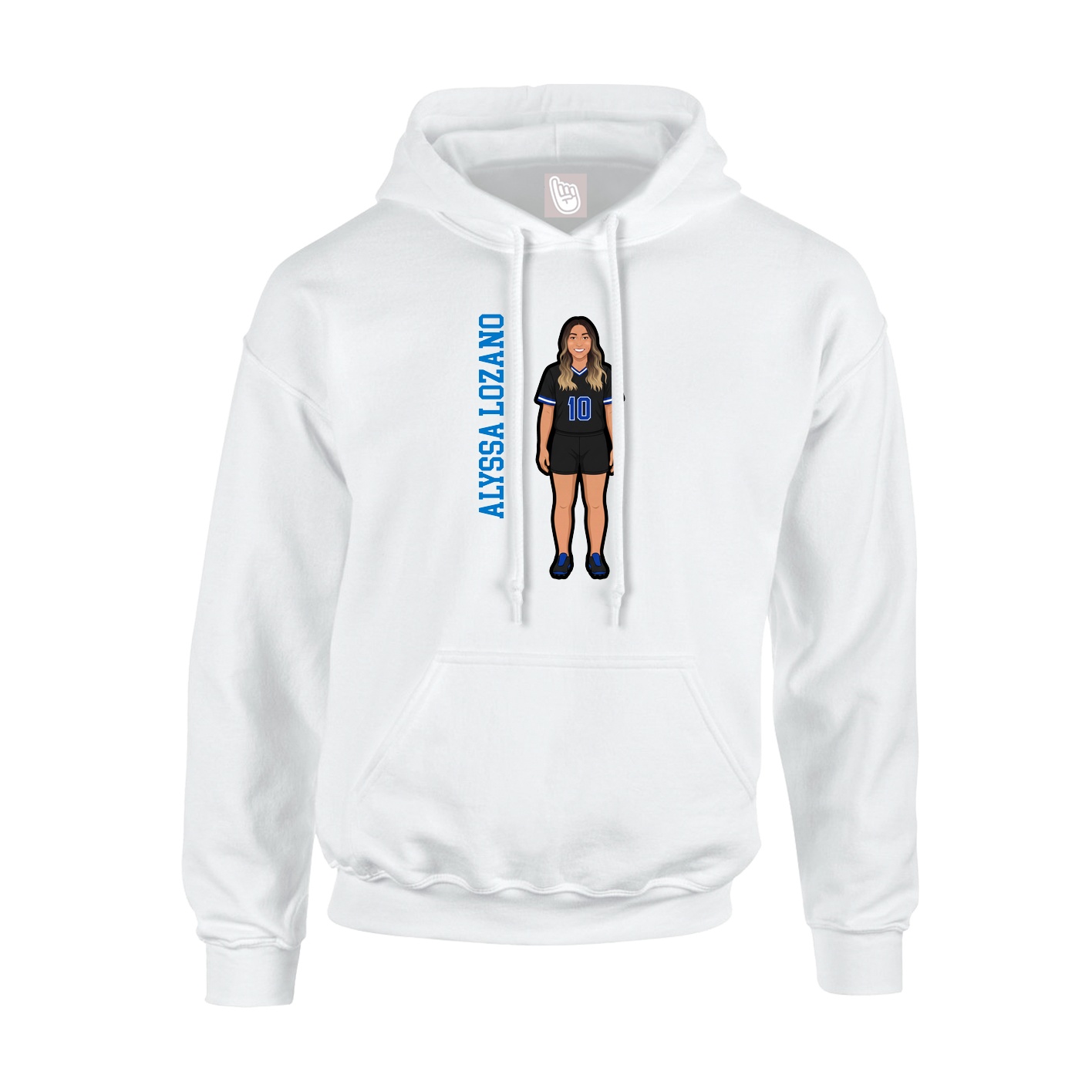 Youth Hoodie — Name Vertical in White