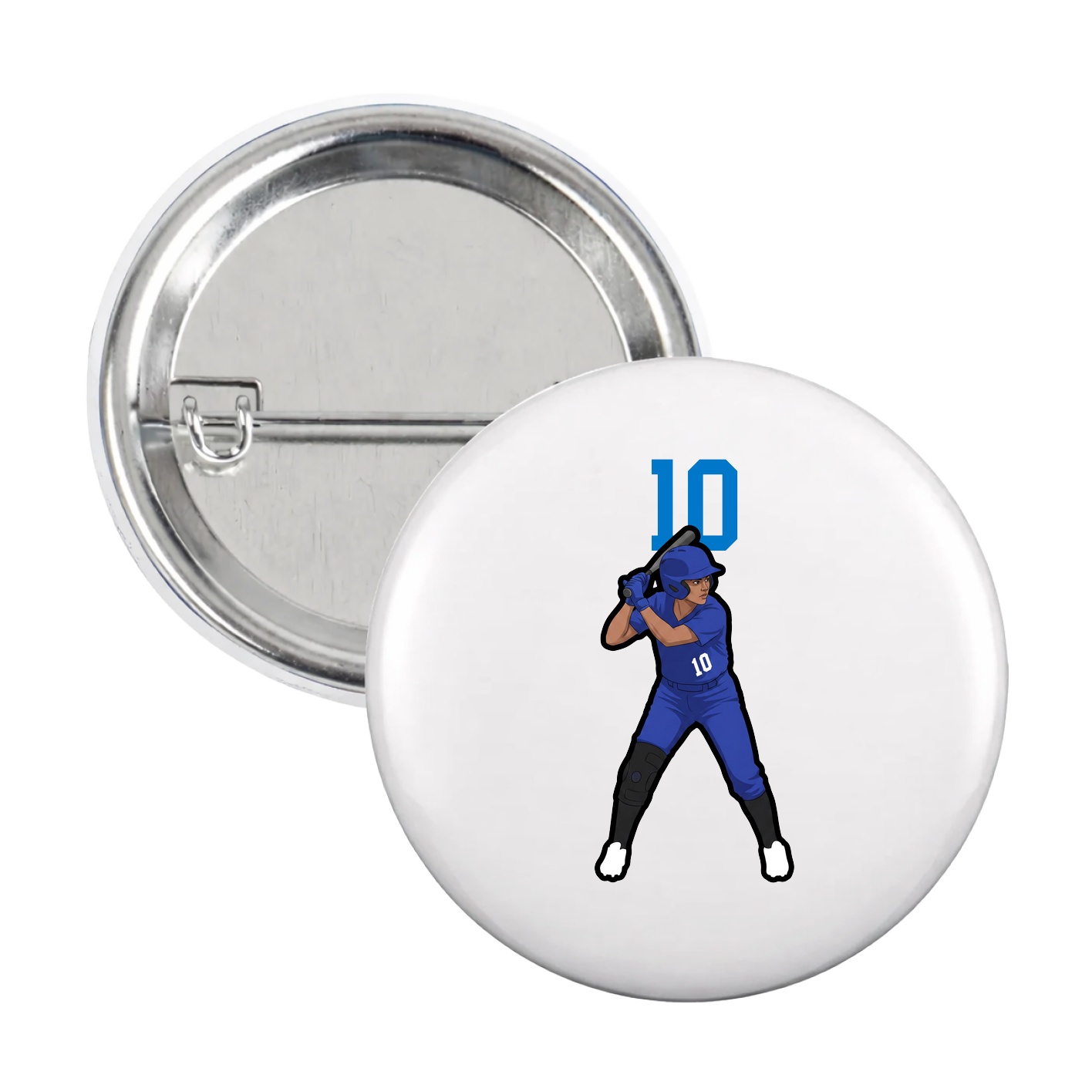 Game Day Button — Number Top in White