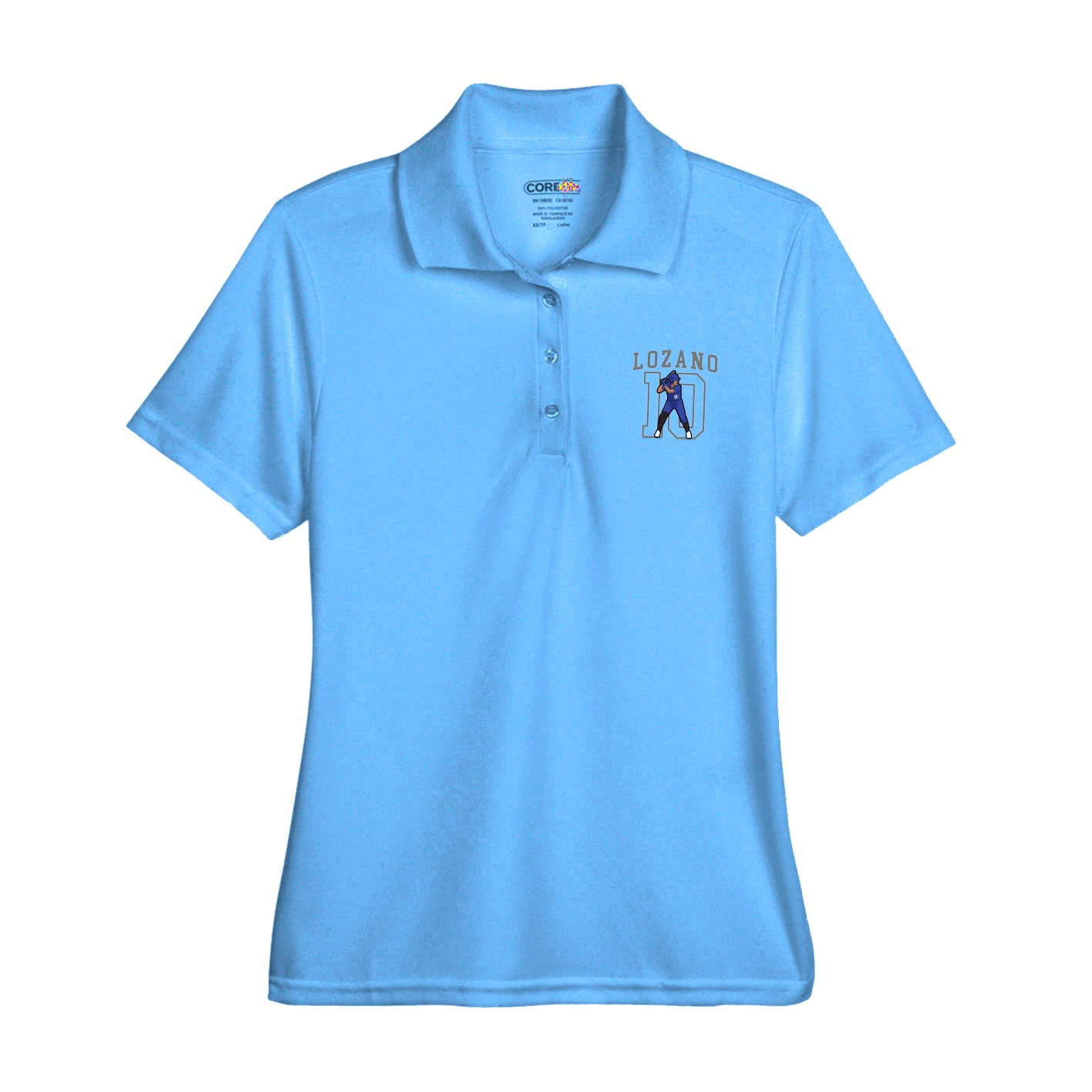 Womens Performance Polo — Shirsey in Light Blue