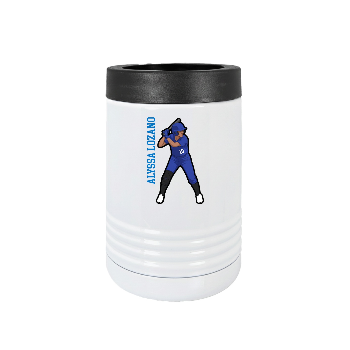 Beverage Holder — Name Vertical in White