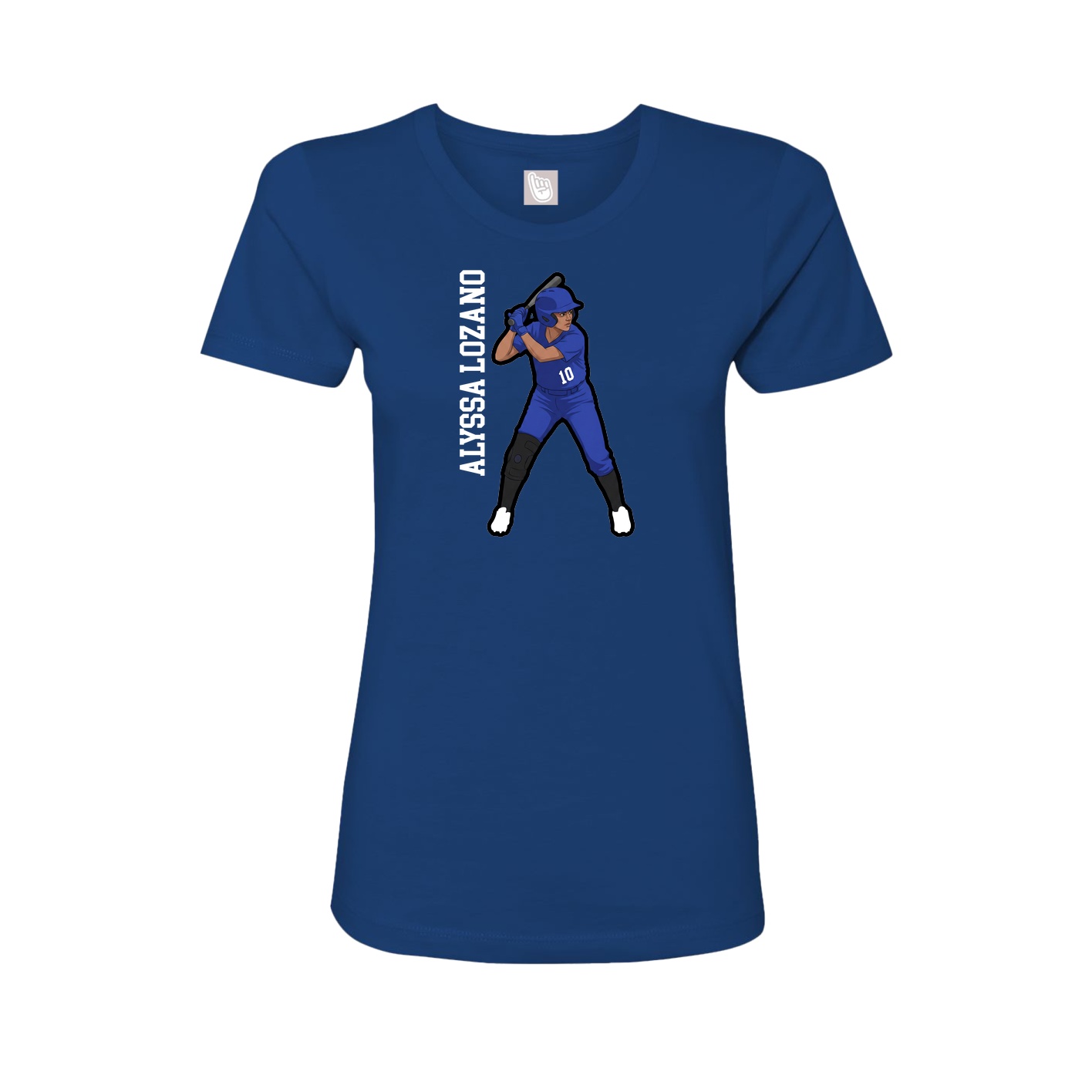 Womens Tee — Name Vertical in Royal
