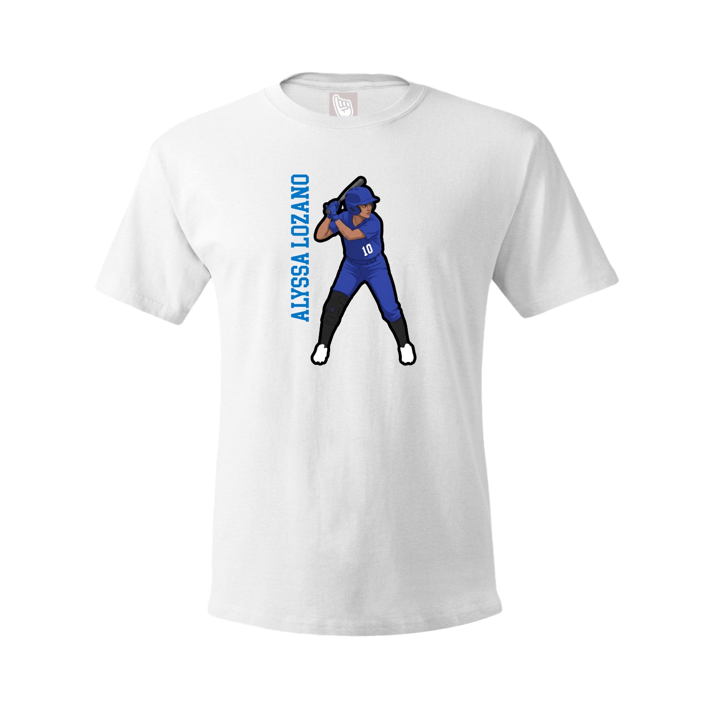 Youth Tee — Name Vertical in White