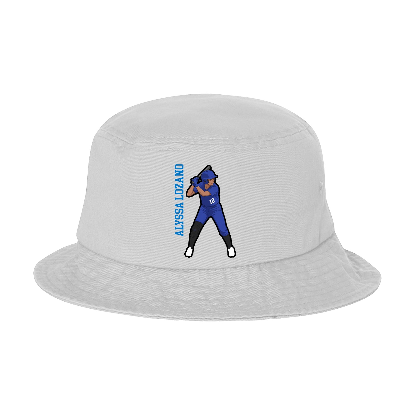 Bucket Cap — Name Vertical in White