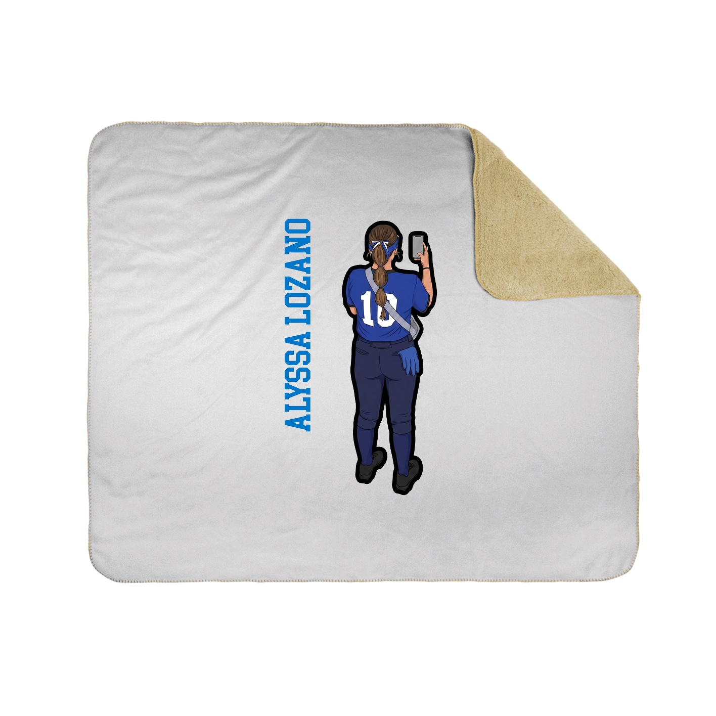 Throw Blanket — Name Vertical in White