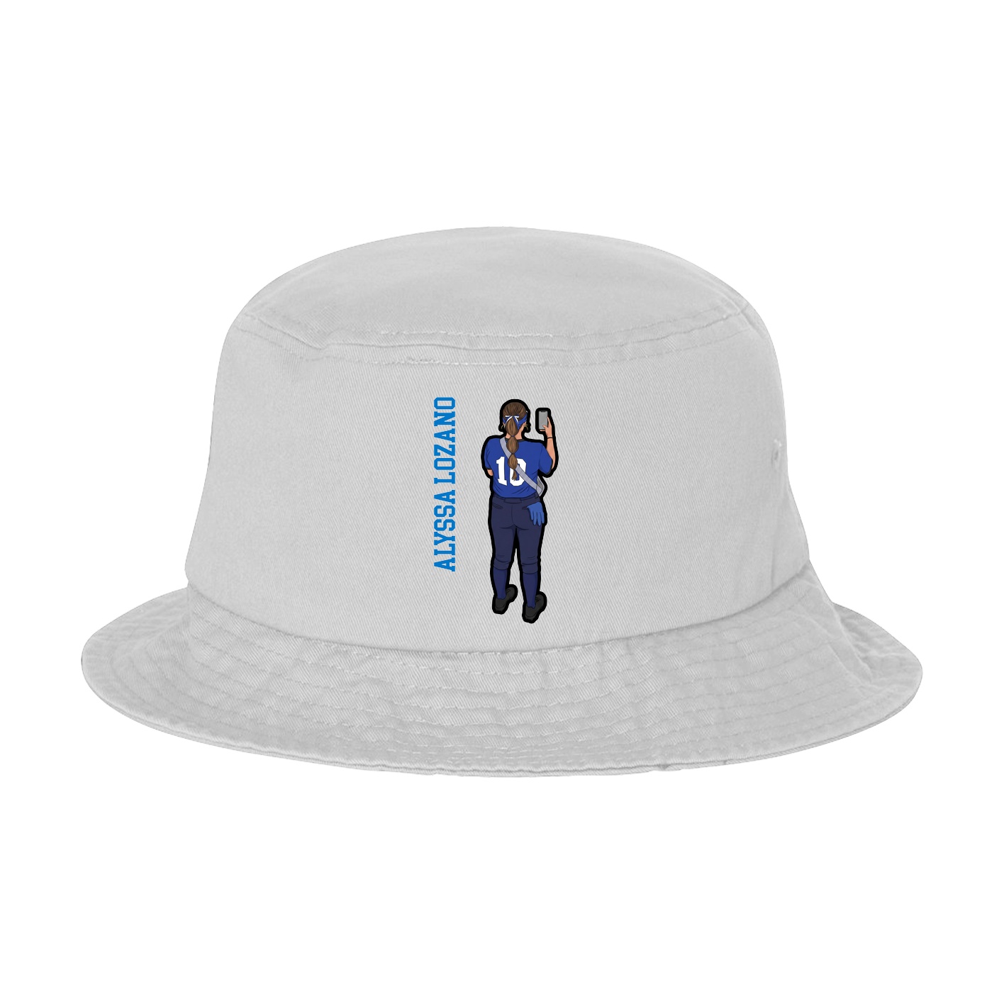 Bucket Cap — Name Vertical in White