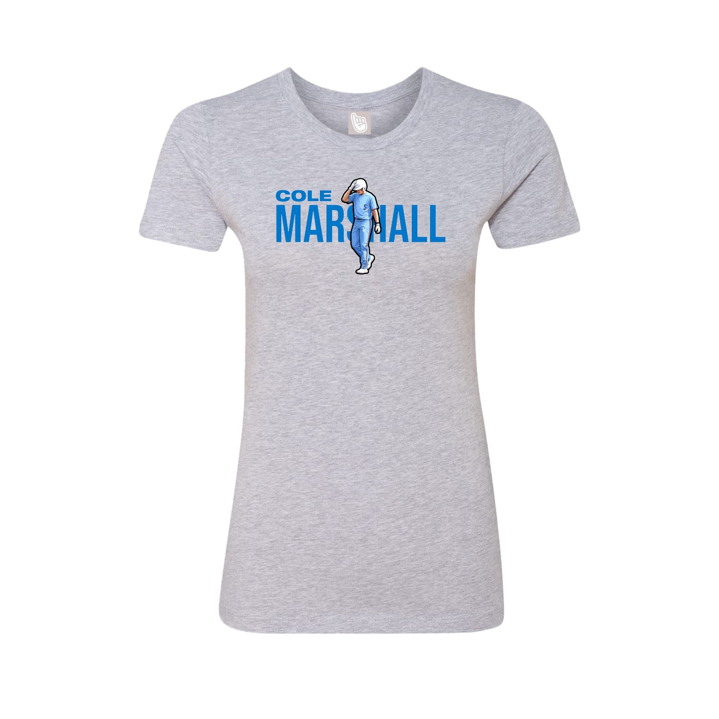 Fitted Women's Tee — Player Name in Grey