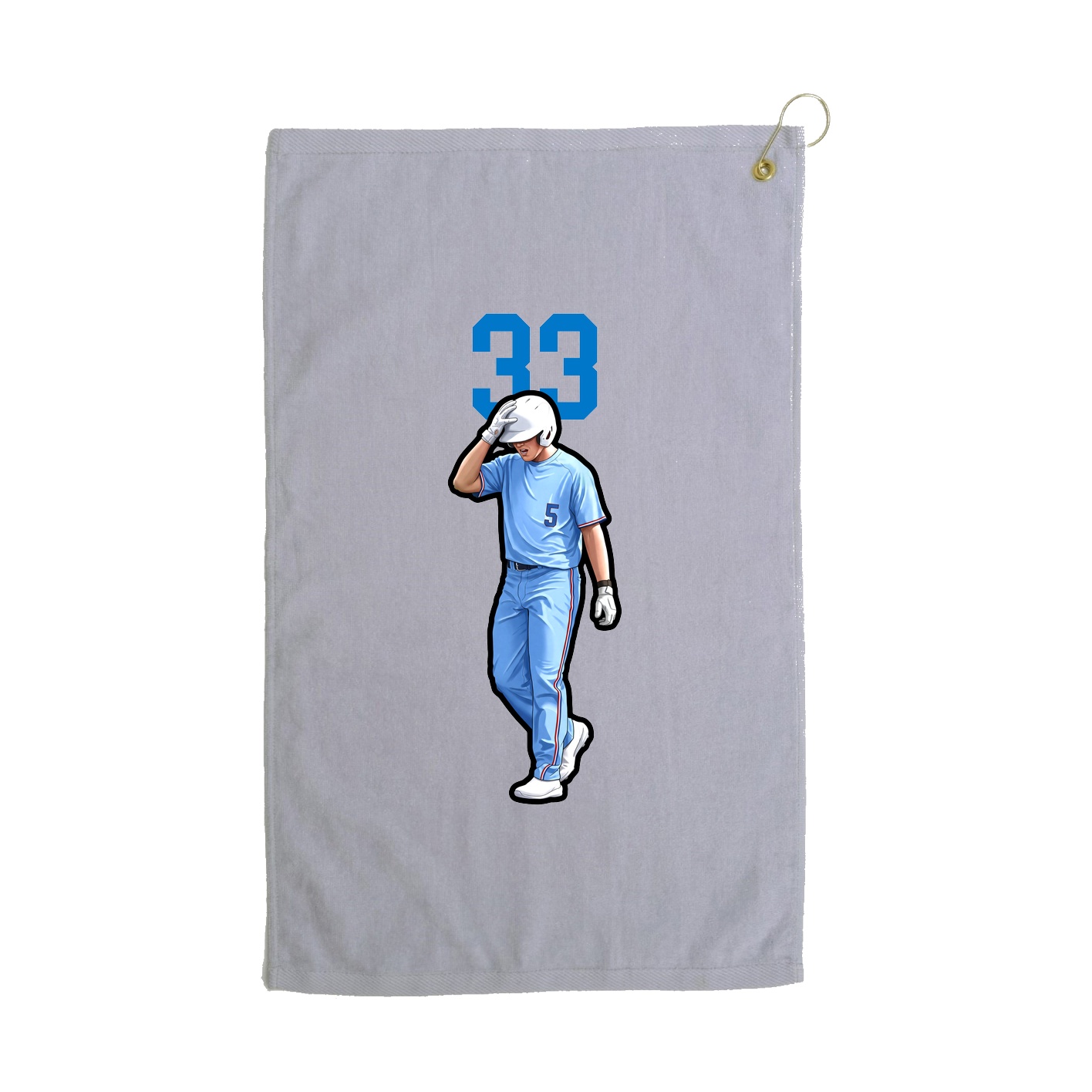 Golf Towel — Number Top in Grey