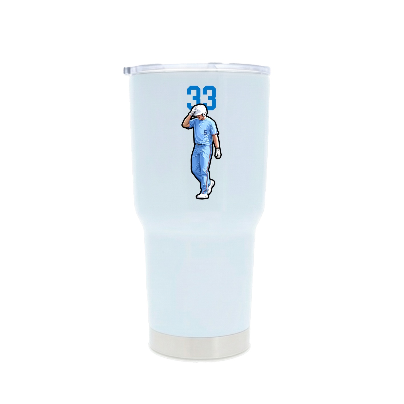 30oz Stainless Steel Tumbler — Number Top in White