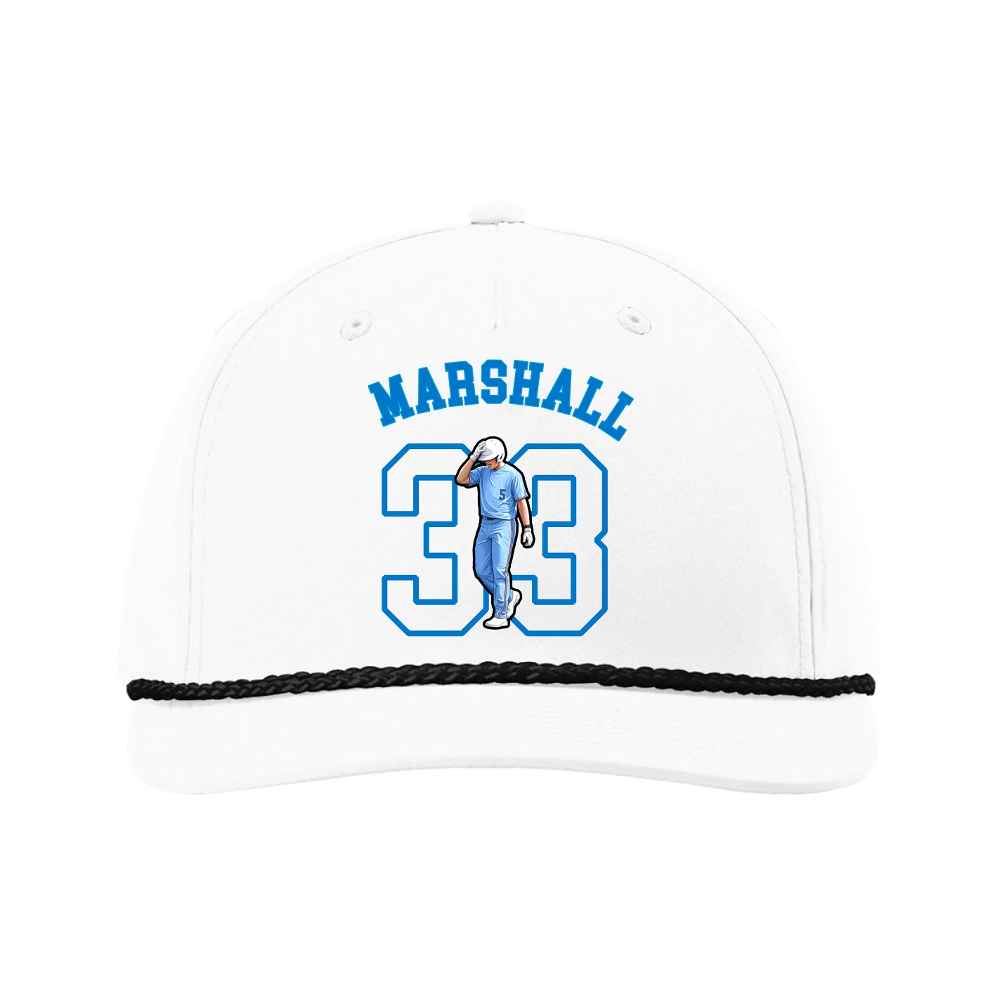 Five-Panel Classic Rope Cap — Shirsey Arch in White