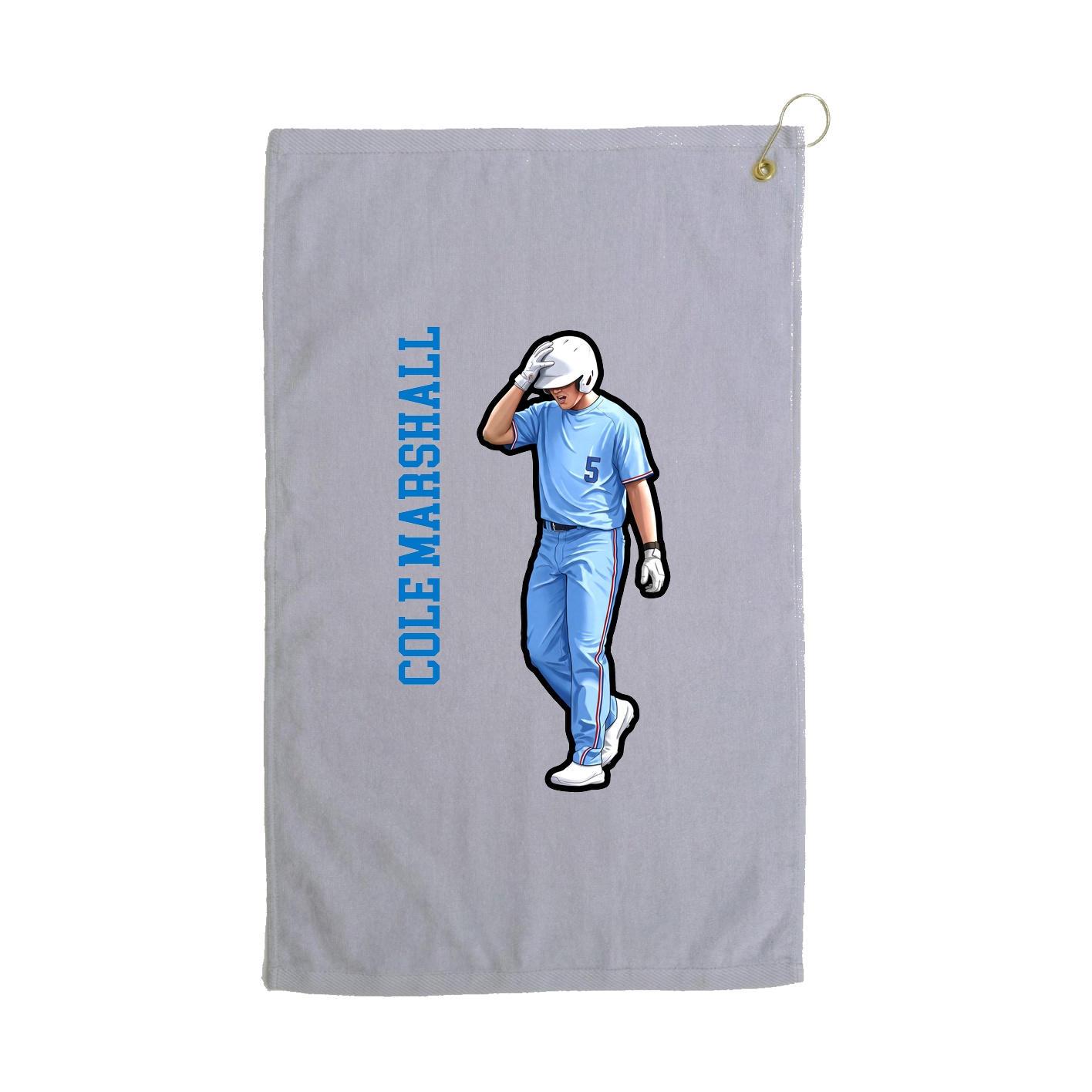 Golf Towel — Name Vertical in Grey
