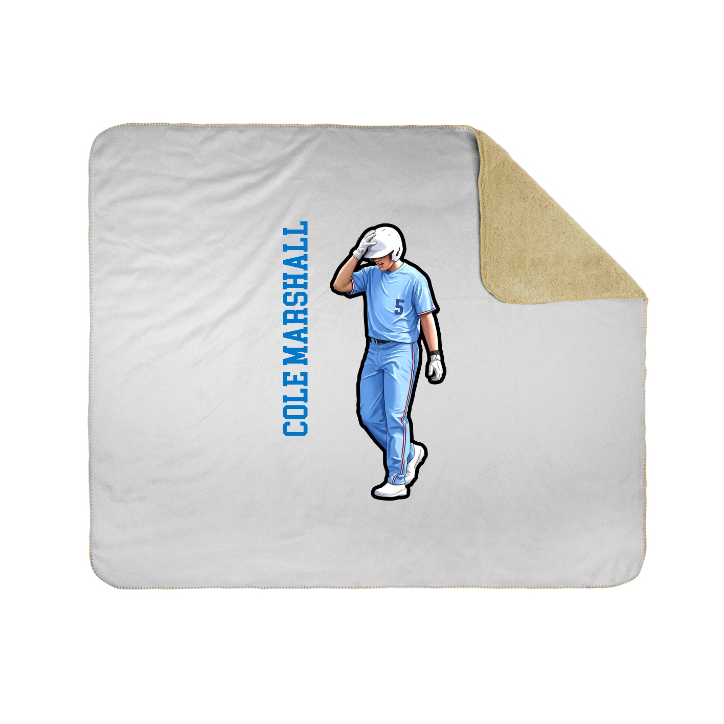 Throw Blanket — Name Vertical in White
