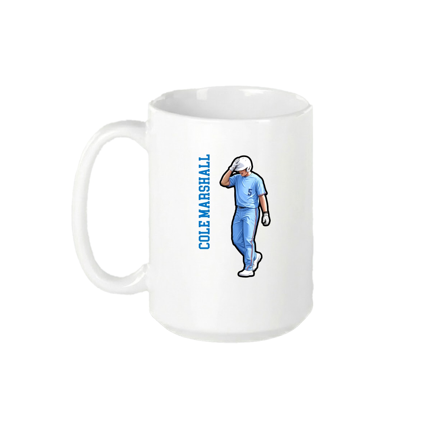 15oz Coffee Mug — Name Vertical in White