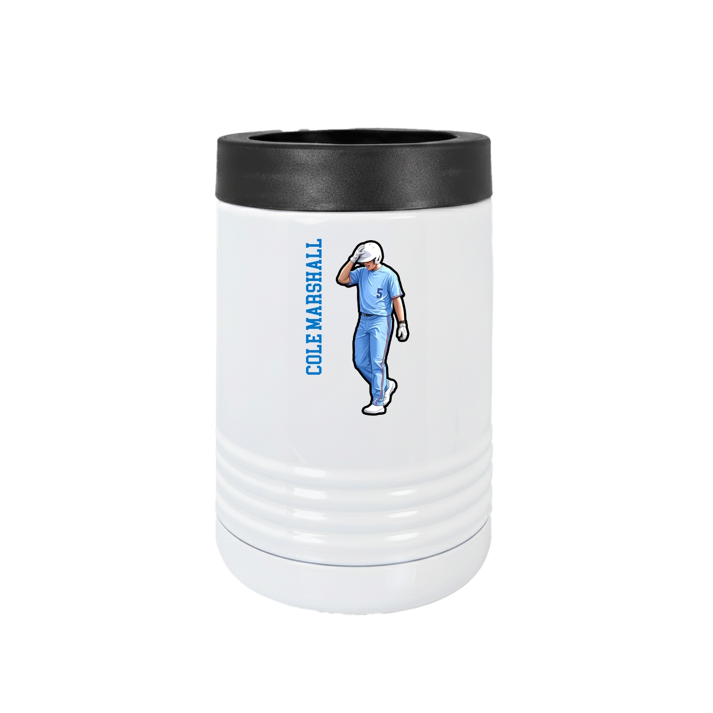 Beverage Holder — Name Vertical in White