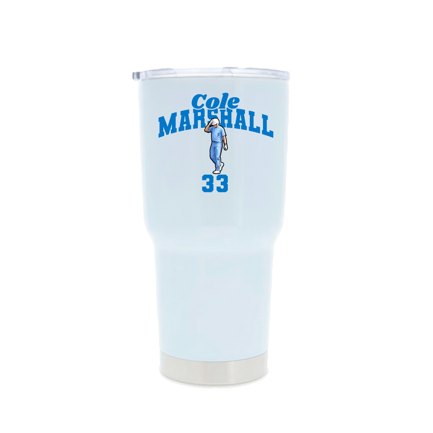 30oz Stainless Steel Tumbler — Signature Arch in White