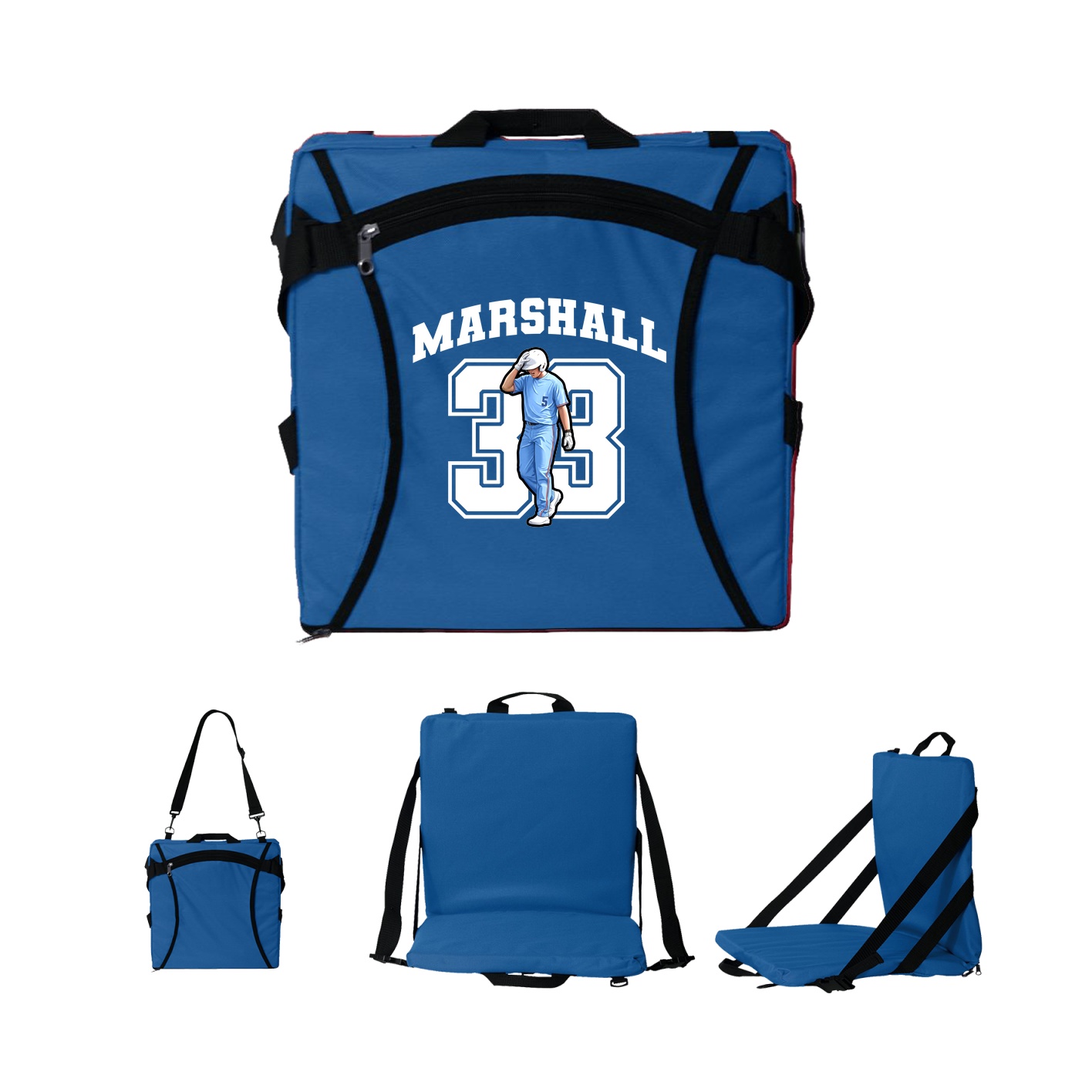 Folding Stadium Seat — Number in Royal