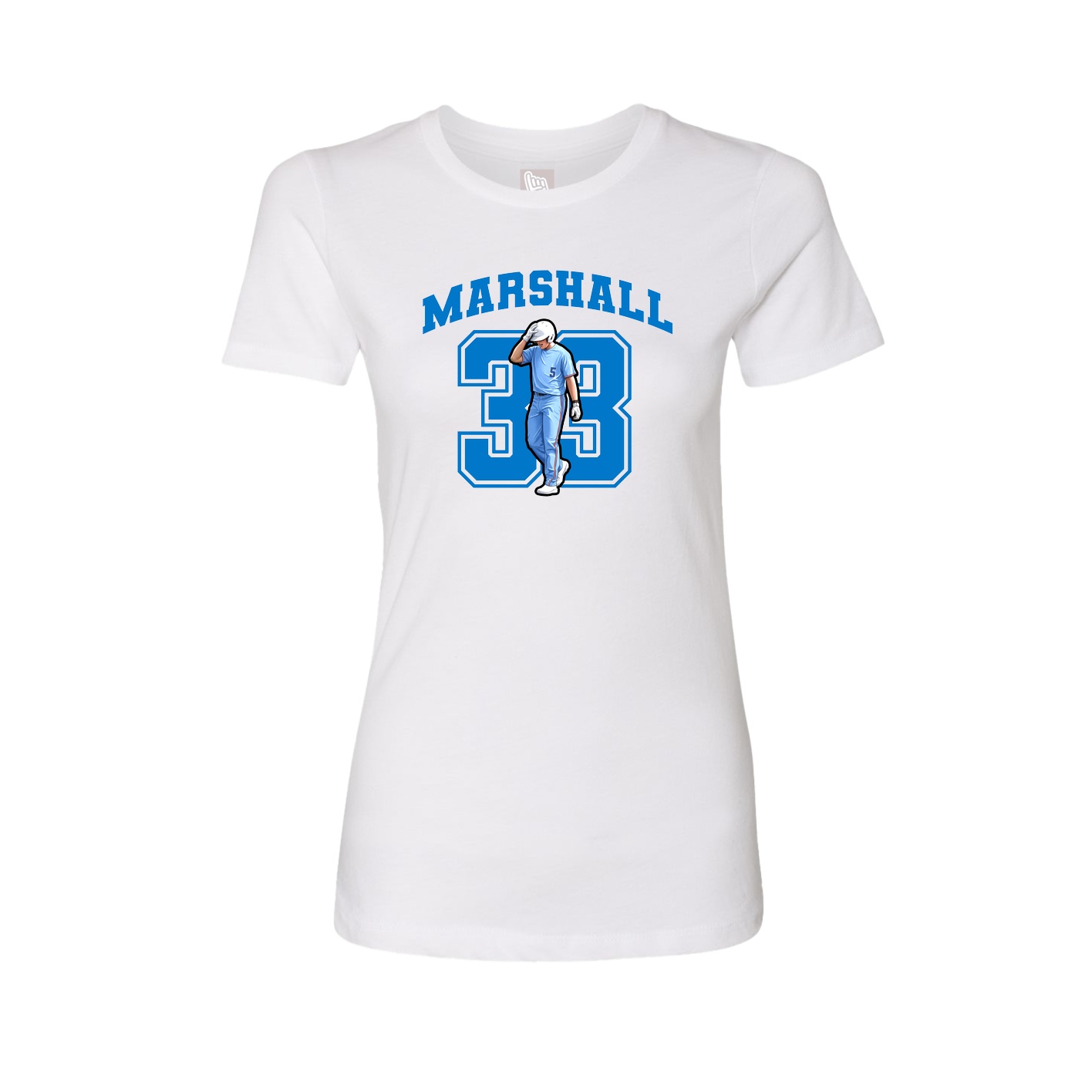 Fitted Women's Tee — Number in White