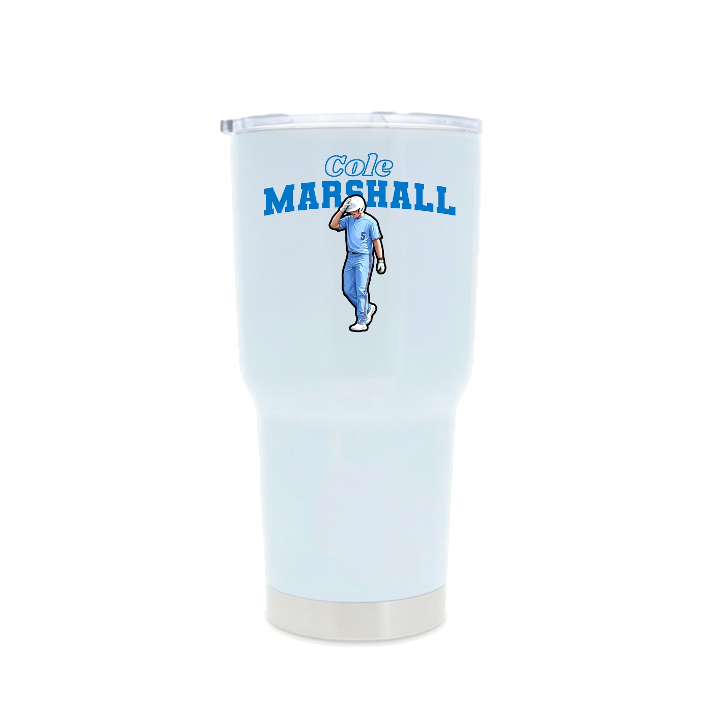 30oz Stainless Steel Tumbler — Name Arch in White