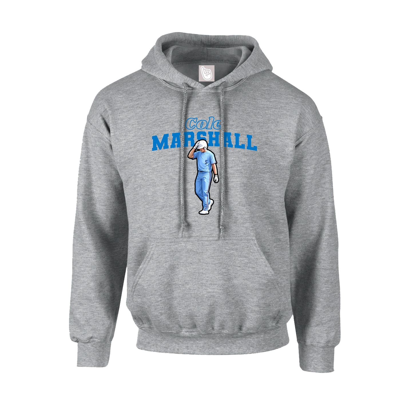 Hoodie — Name Arch in Grey