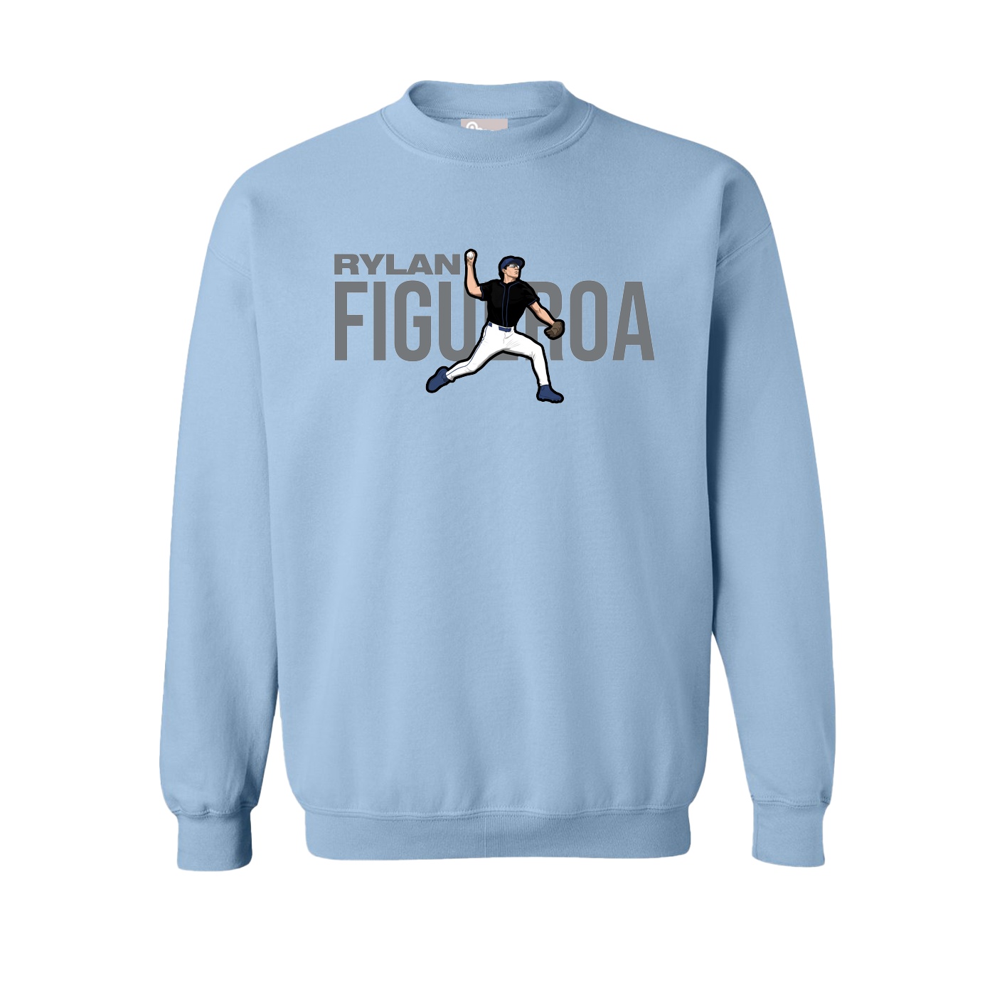 Fleece Crew — Player Name in Light Blue