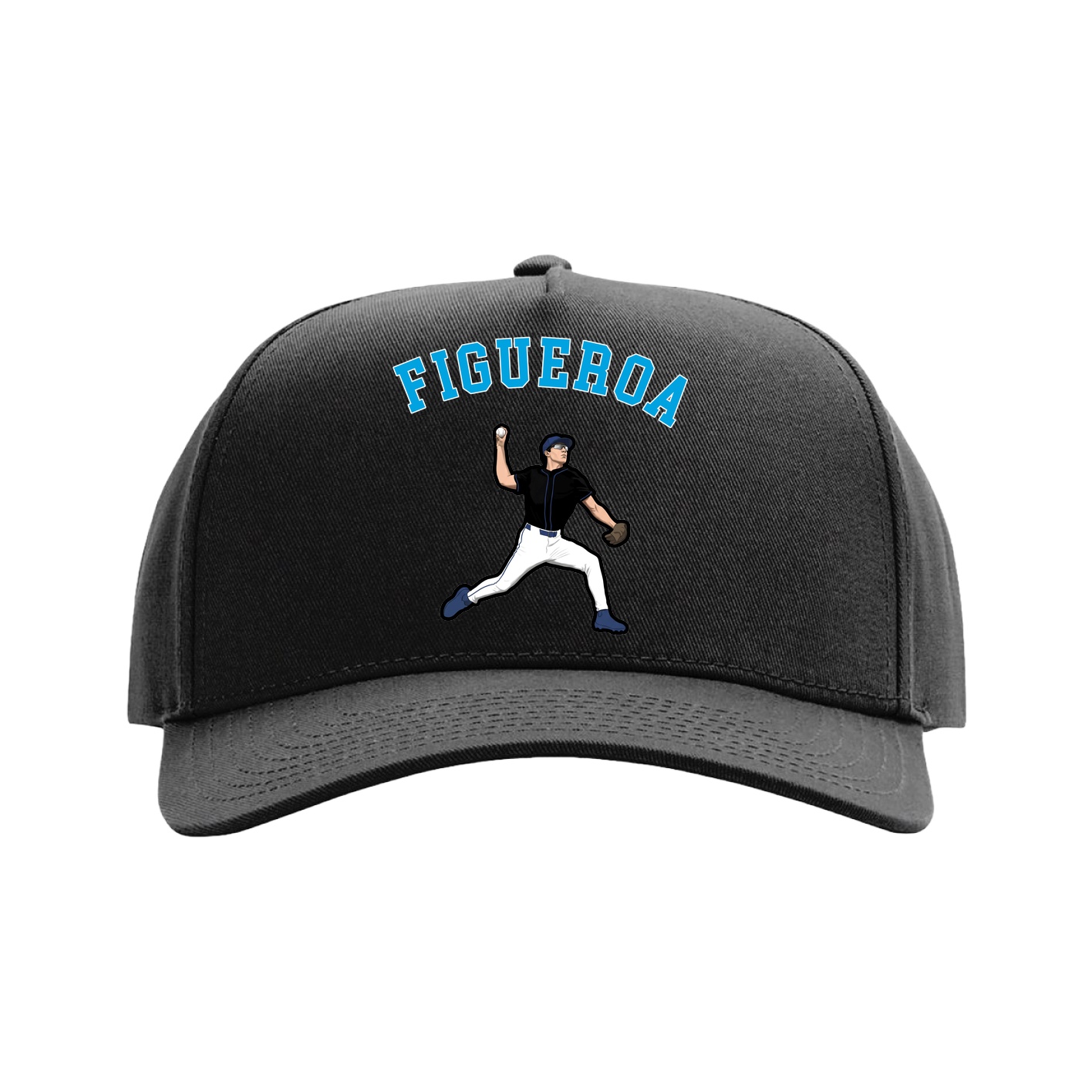 Full Fabric Five-Panel Champ Cap — Shirsey Arch in Black