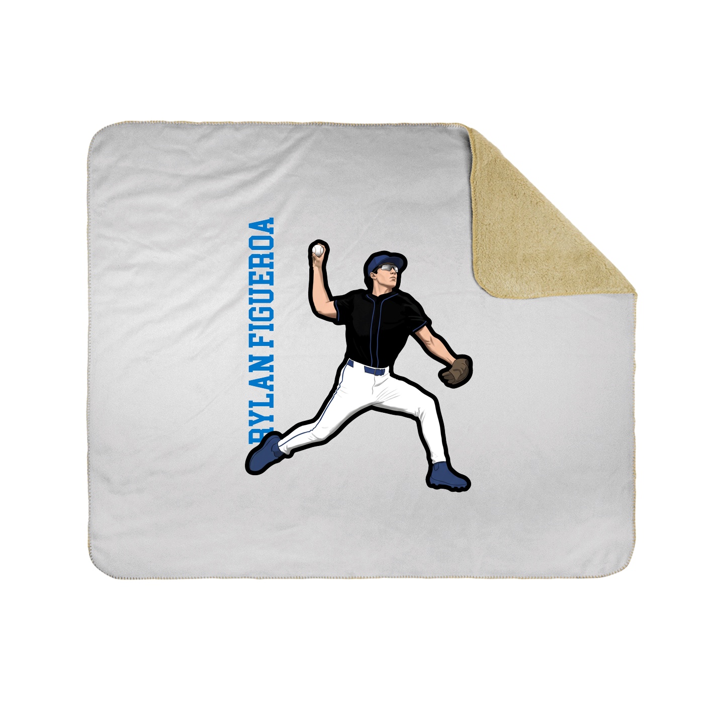Throw Blanket — Name Vertical in White