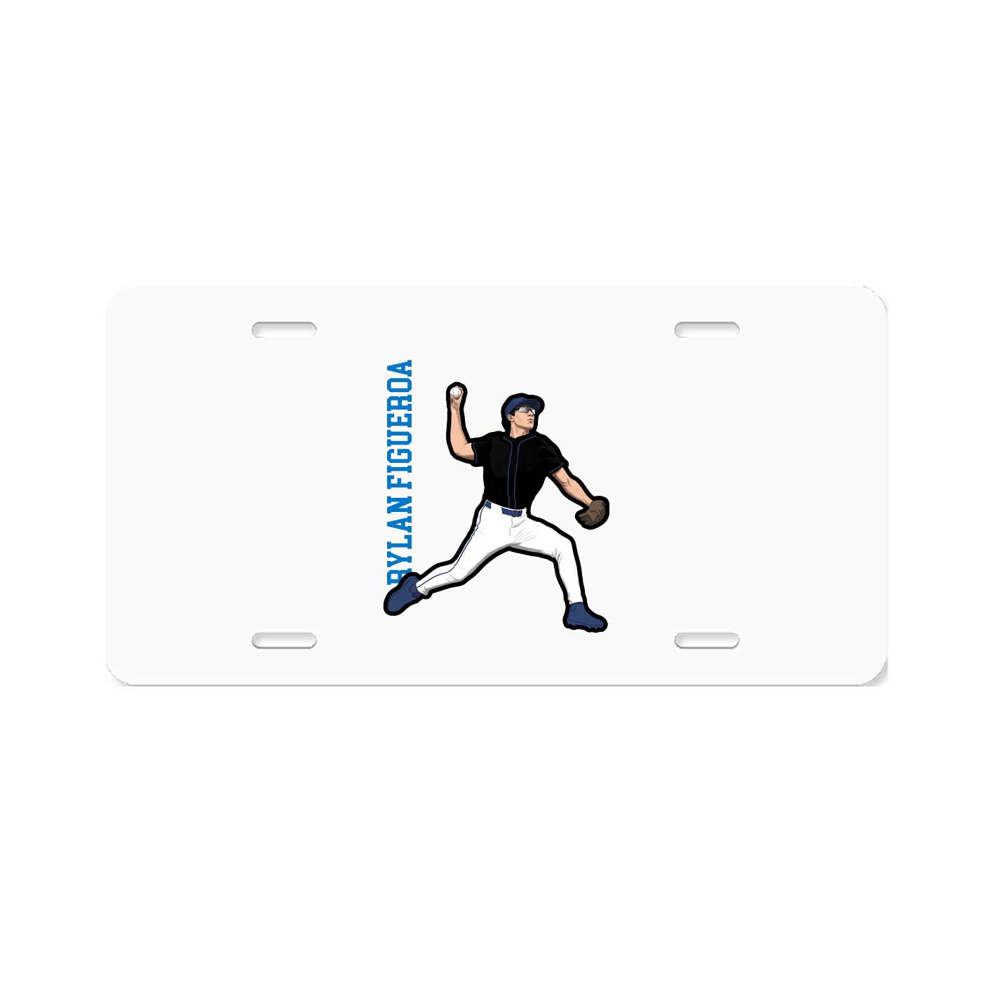 License Plate — Name Vertical in Classic