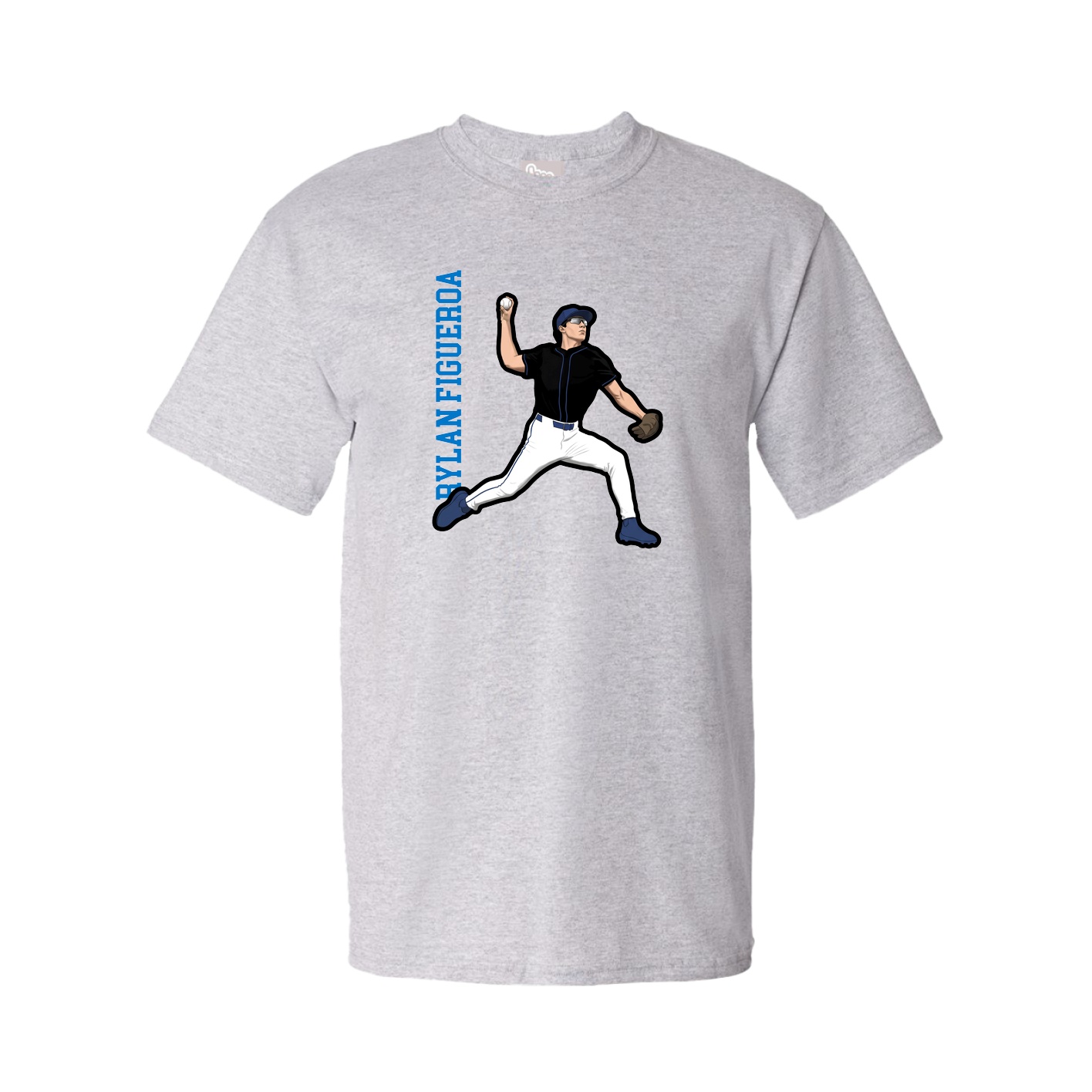 Youth Tee — Name Vertical in Grey