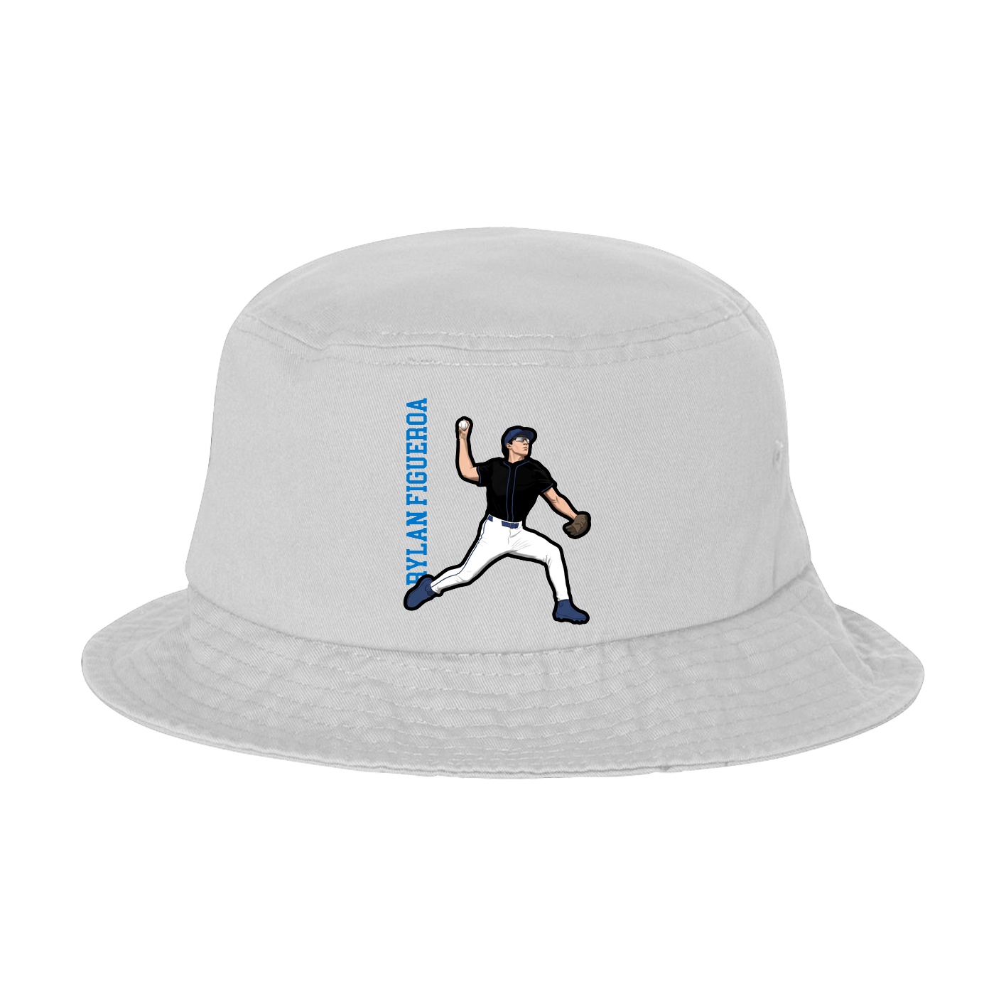 Bucket Cap — Name Vertical in White