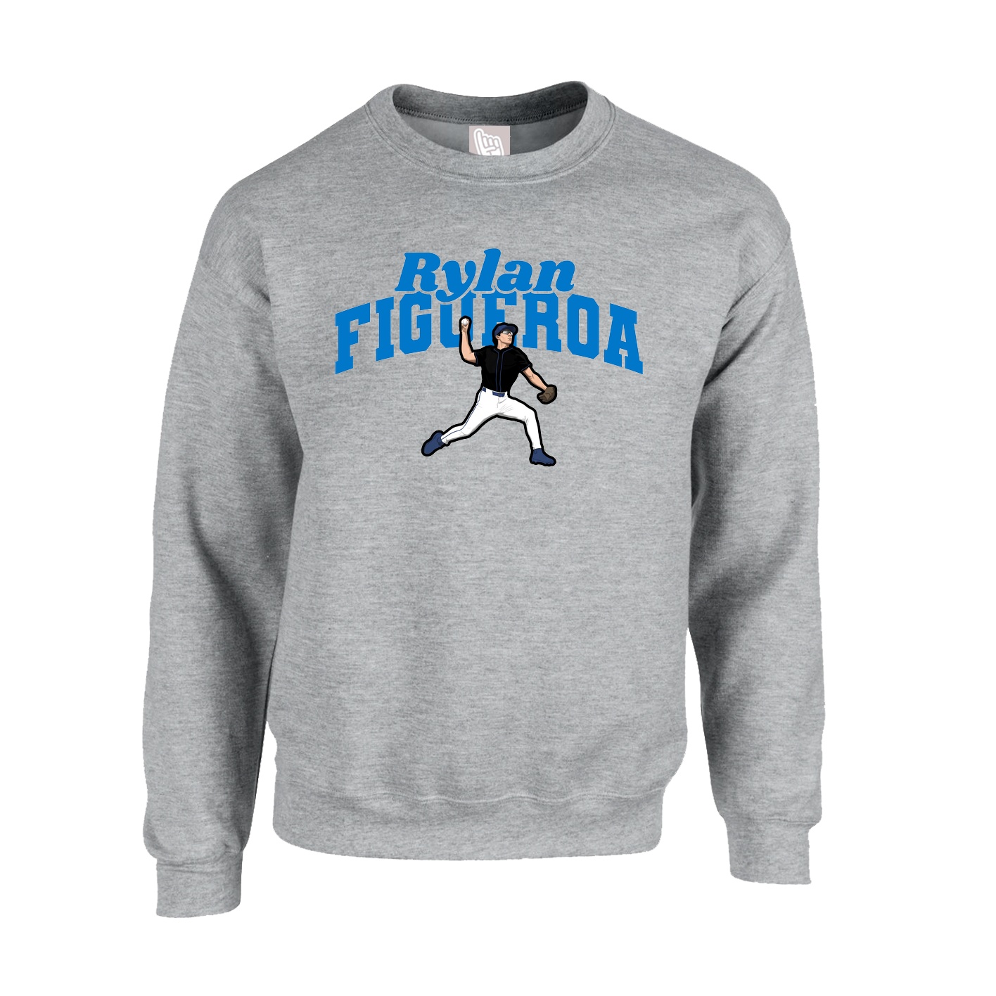 Fleece Crew — Signature Arch in Grey