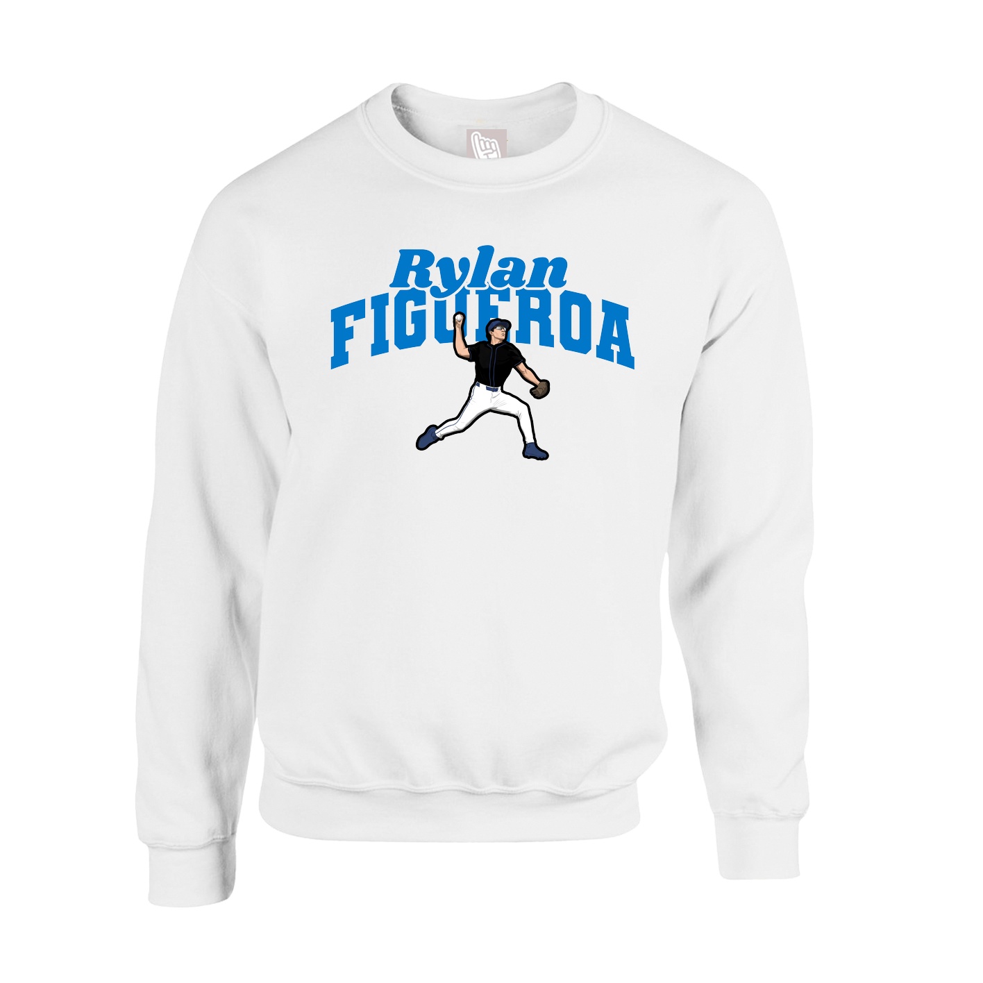 Fleece Crew — Signature Arch in White