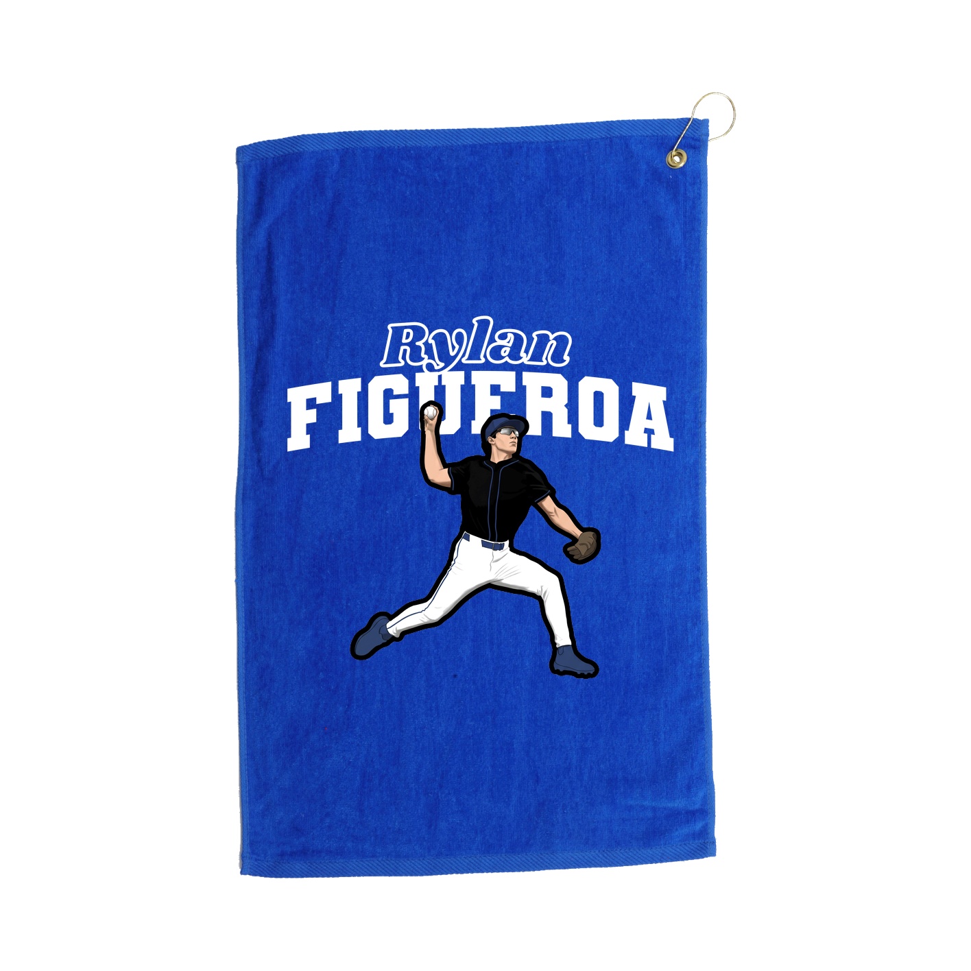 Golf Towel — Name Arch in Royal
