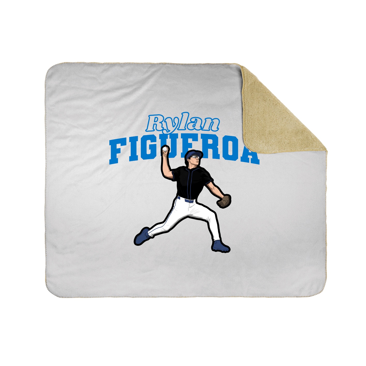 Throw Blanket — Name Arch in White