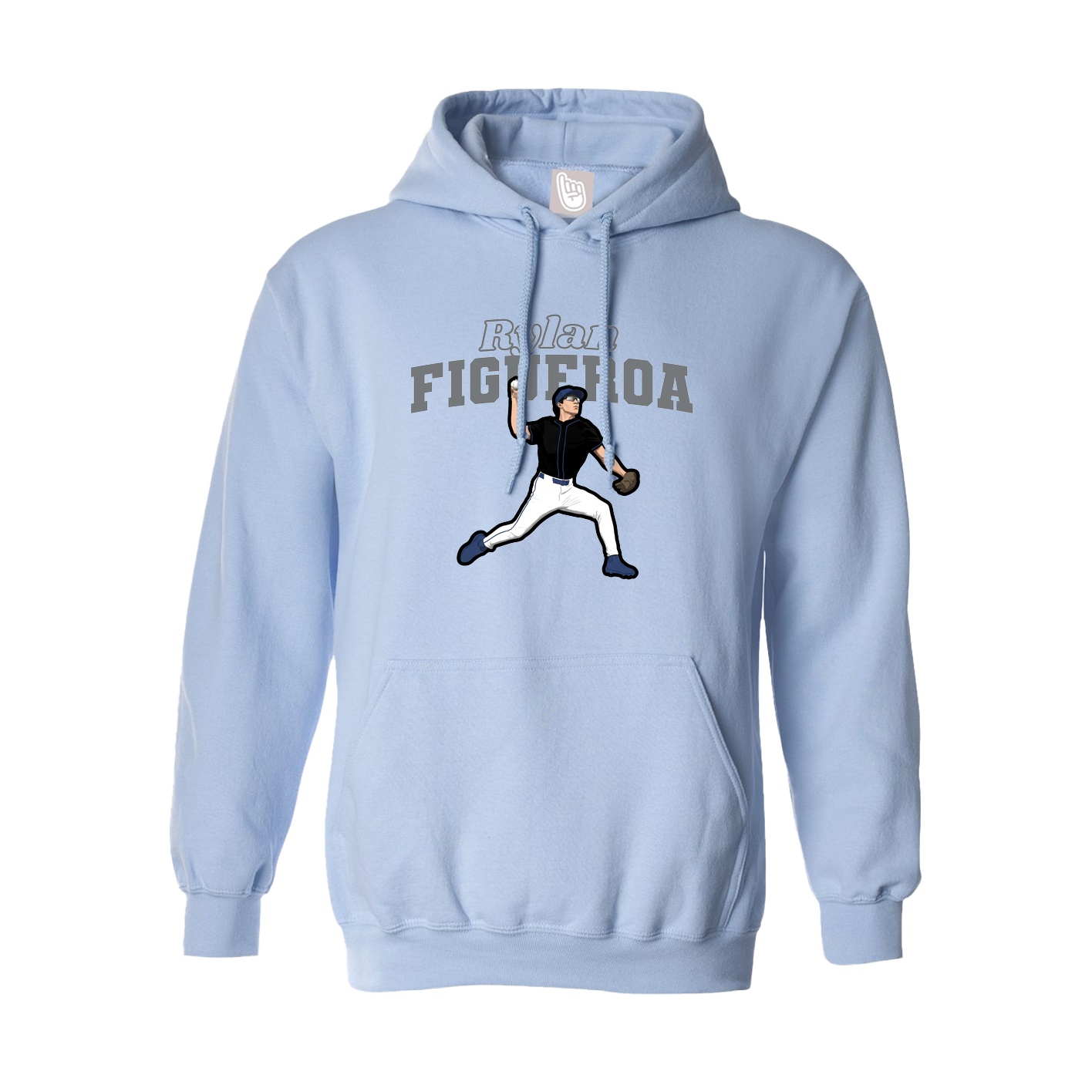 Hoodie — Name Arch in Light Blue