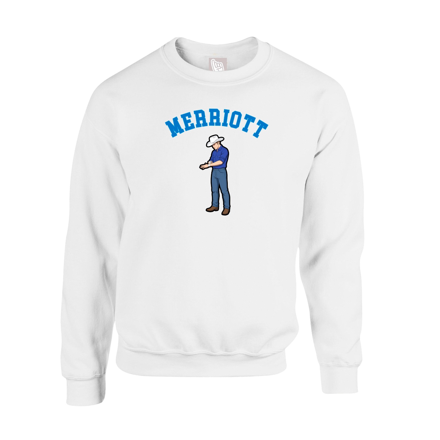 Fleece Crew — Shirsey Arch in White