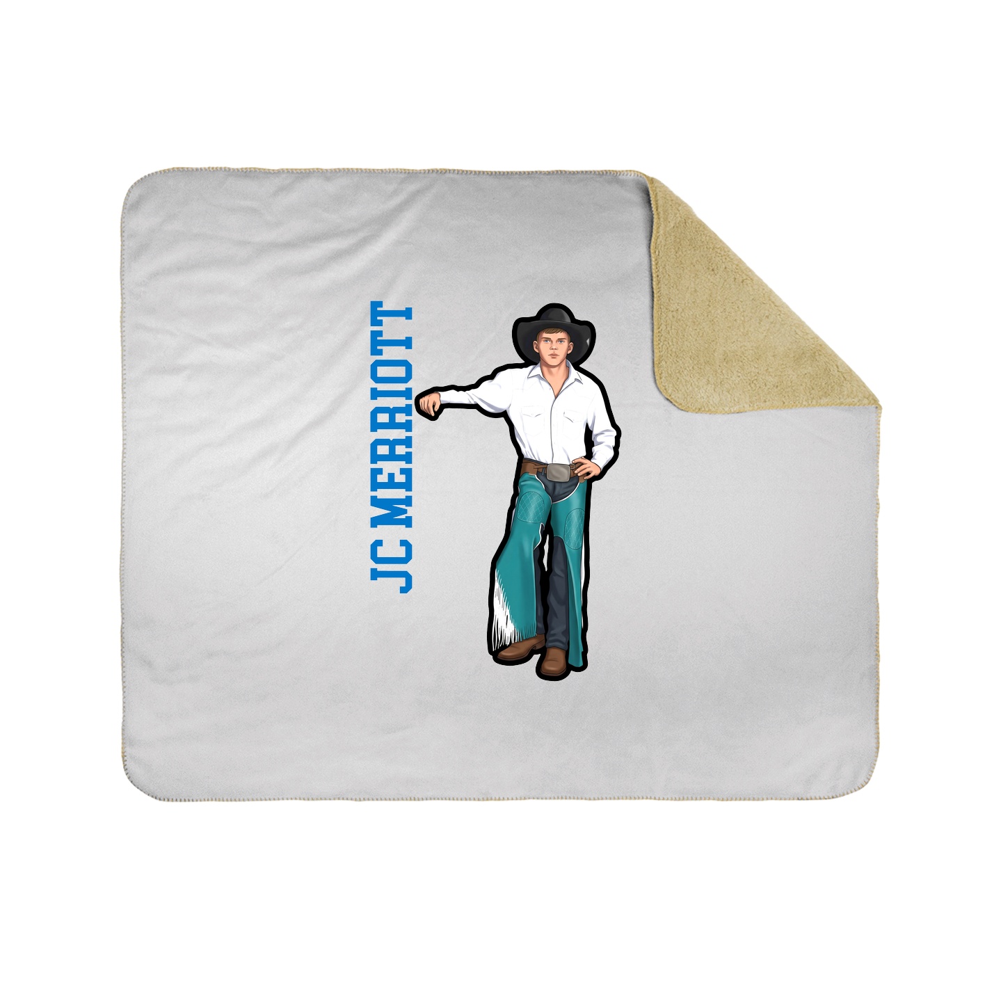 Throw Blanket — Name Vertical in White