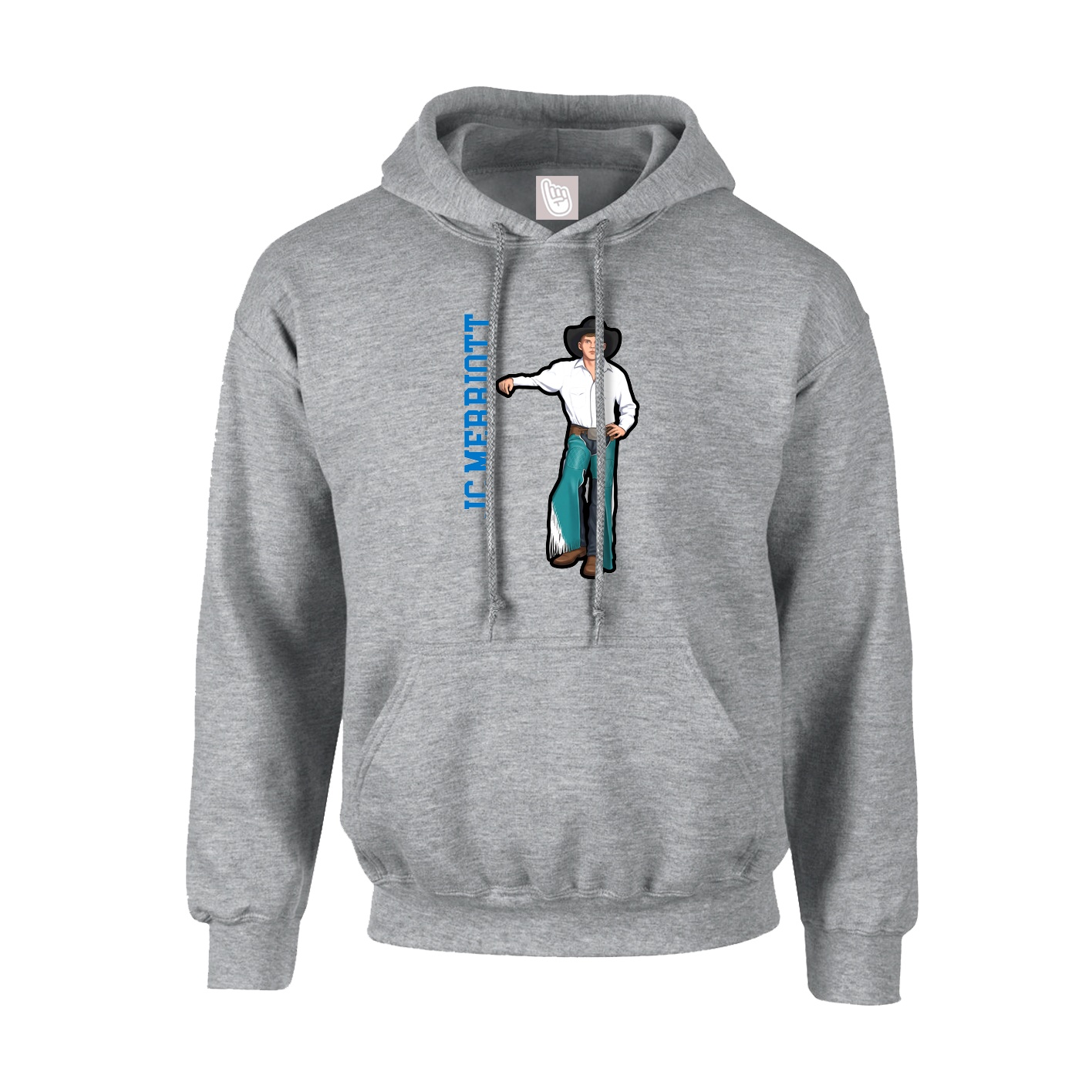 Youth Hoodie — Name Vertical in Grey