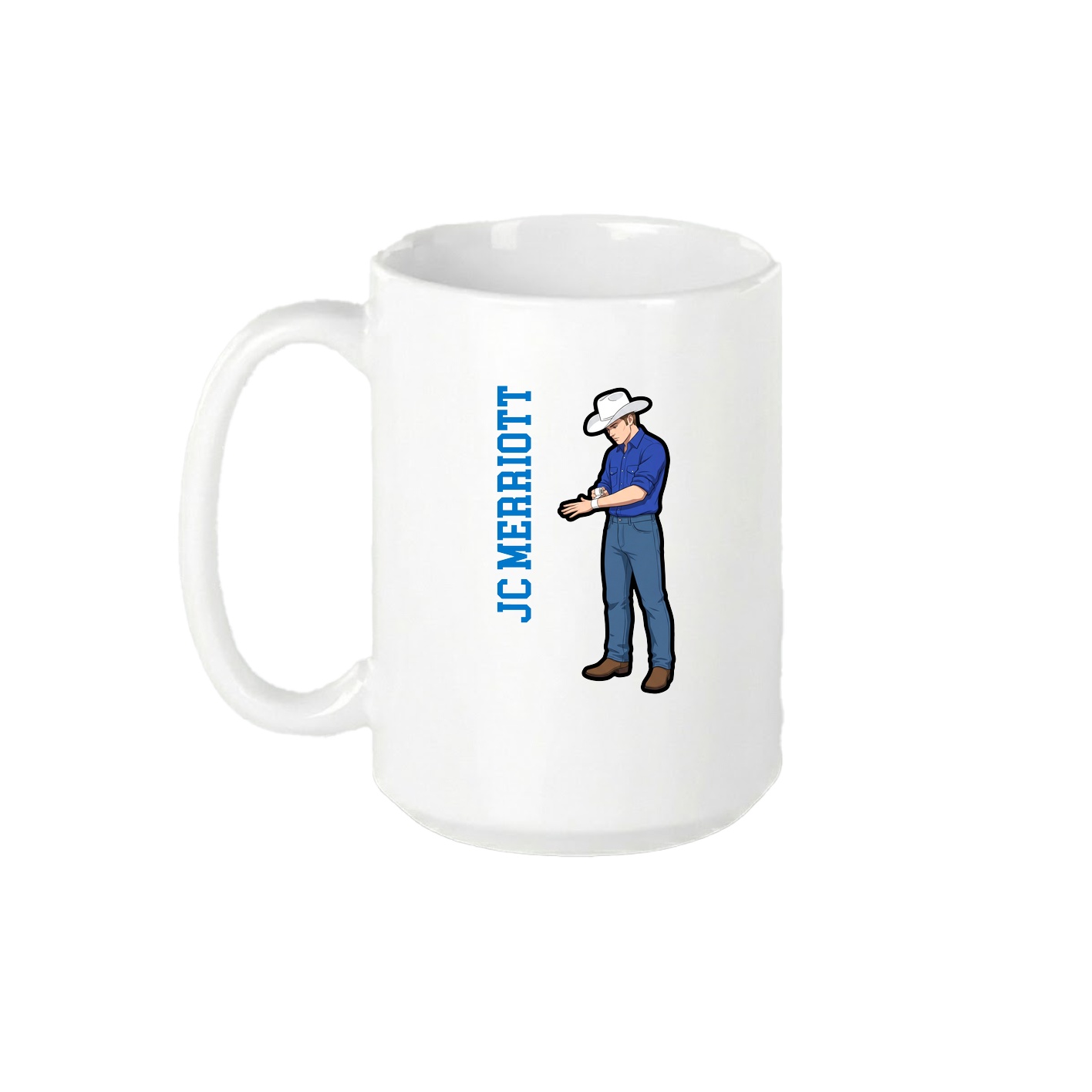 15oz Coffee Mug — Name Vertical in White
