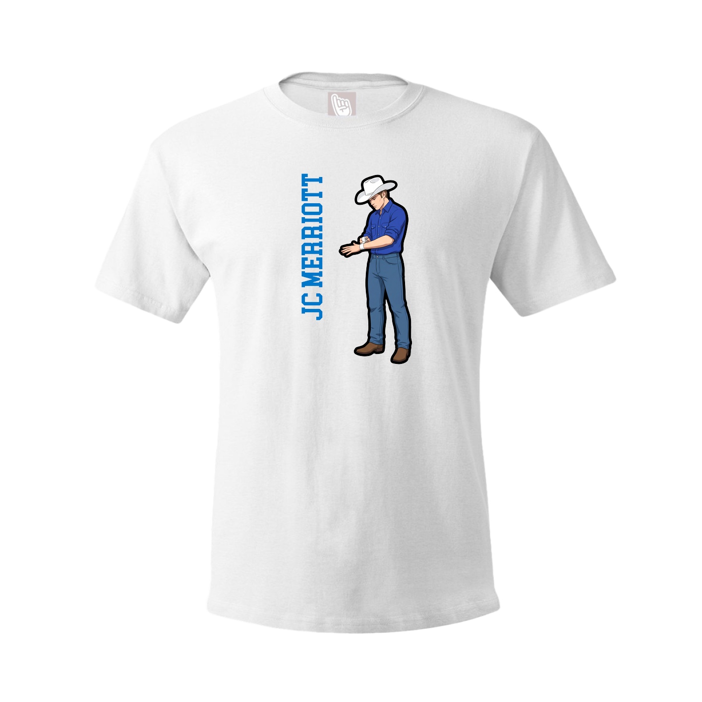 Tee — Name Vertical in White