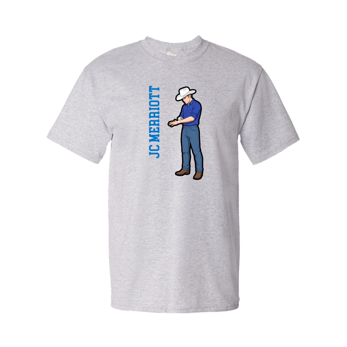Youth Tee — Name Vertical in Grey