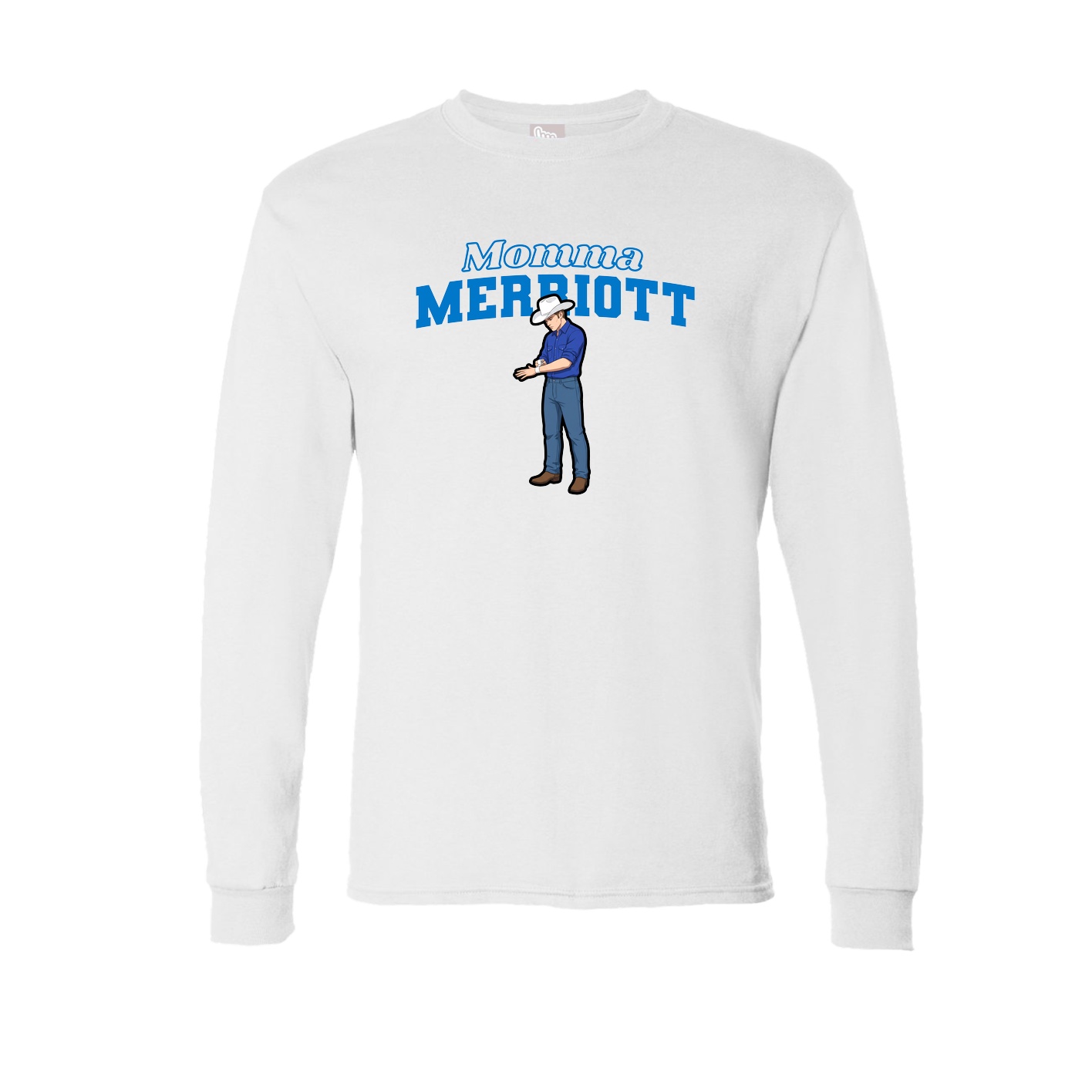 Long Sleeve Tee — Mothers Day Block in White