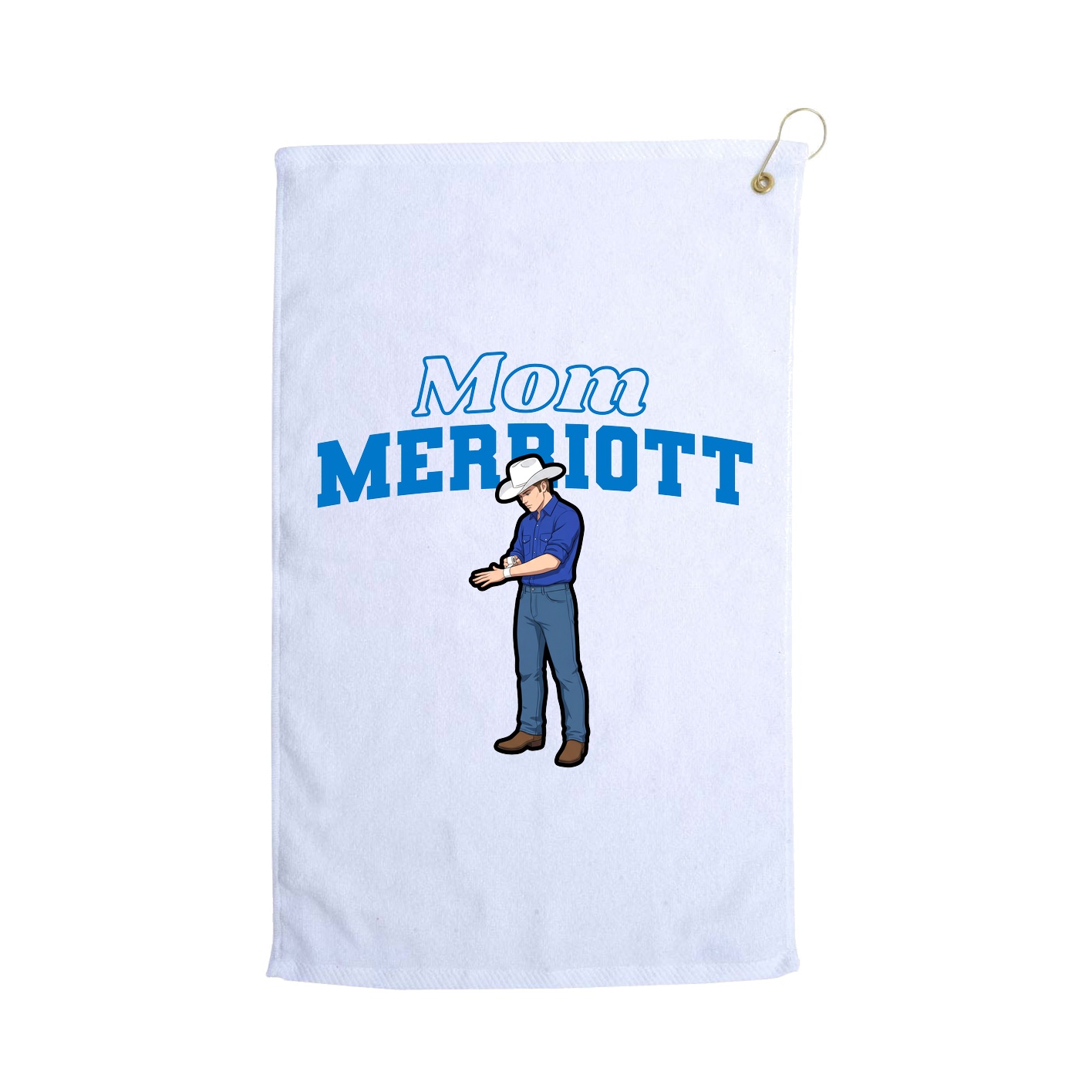 Golf Towel — Mothers Day Block in White