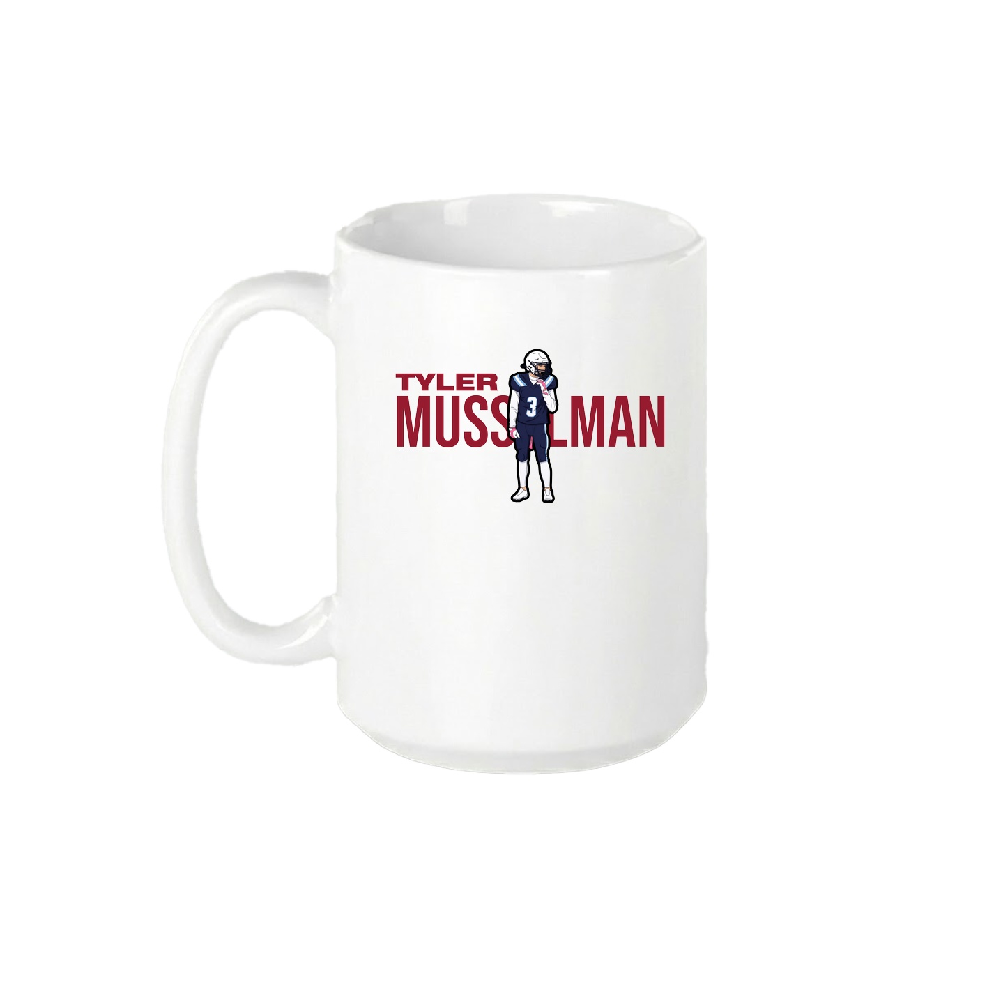 15oz Coffee Mug — Player Name in White